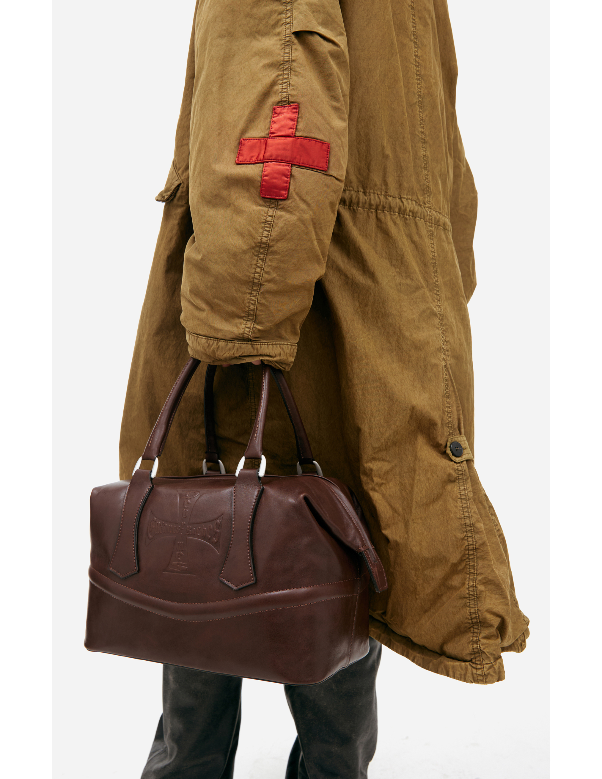 Enfants Riches Deprimes Jacket With Crosses On The Sleeves In Khaki