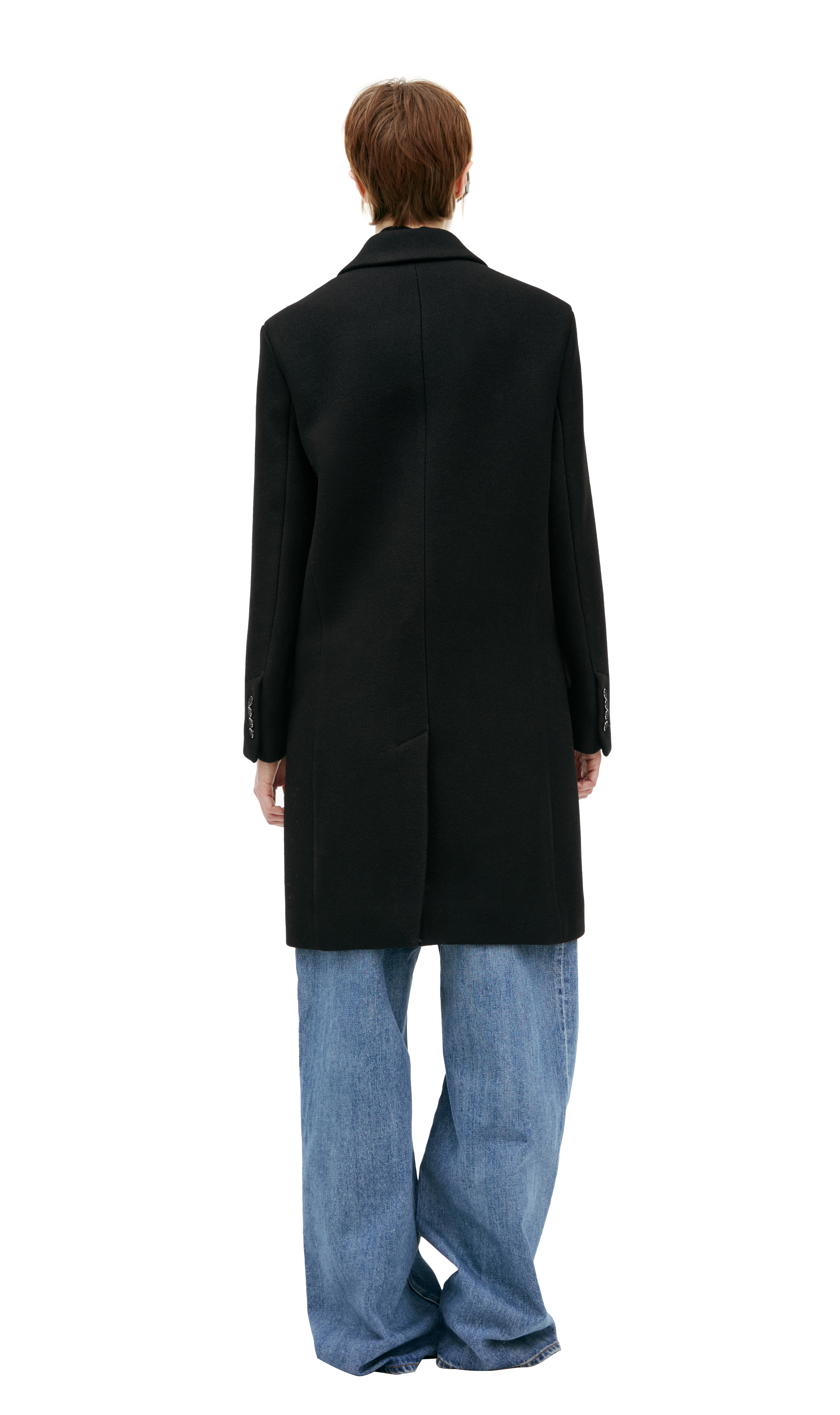 AMI｜COATS (FCO105 WV0020 001) Buy AMI PARIS women black double-breasted wool coat for $773