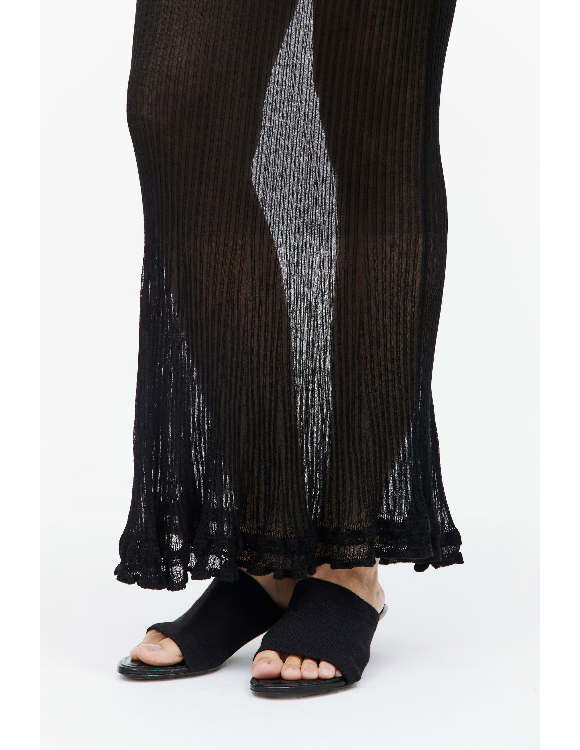 Shop Quira Frilled Long Skirt In Black