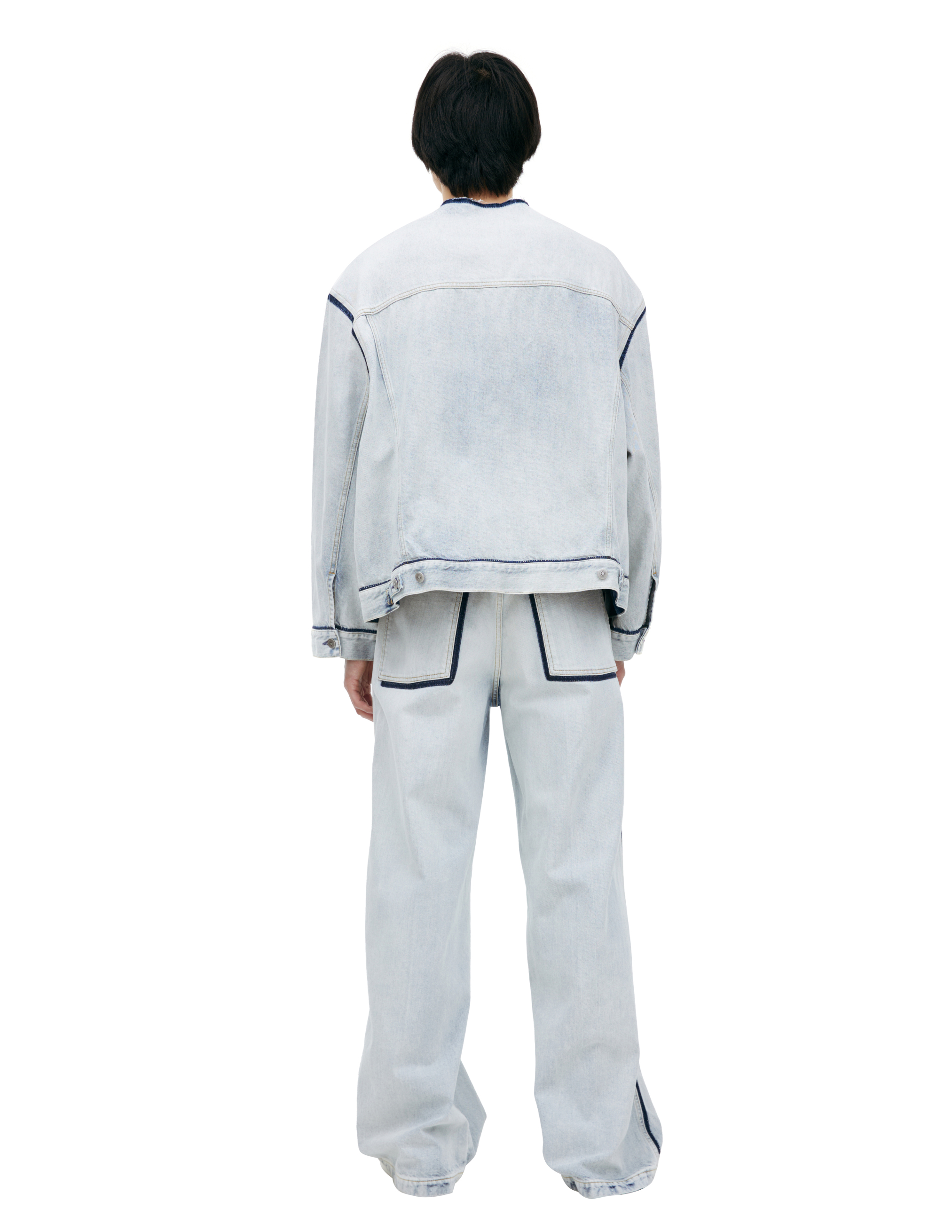 Maison Margiela Denim Jacket With Contrasting Seams In Blue