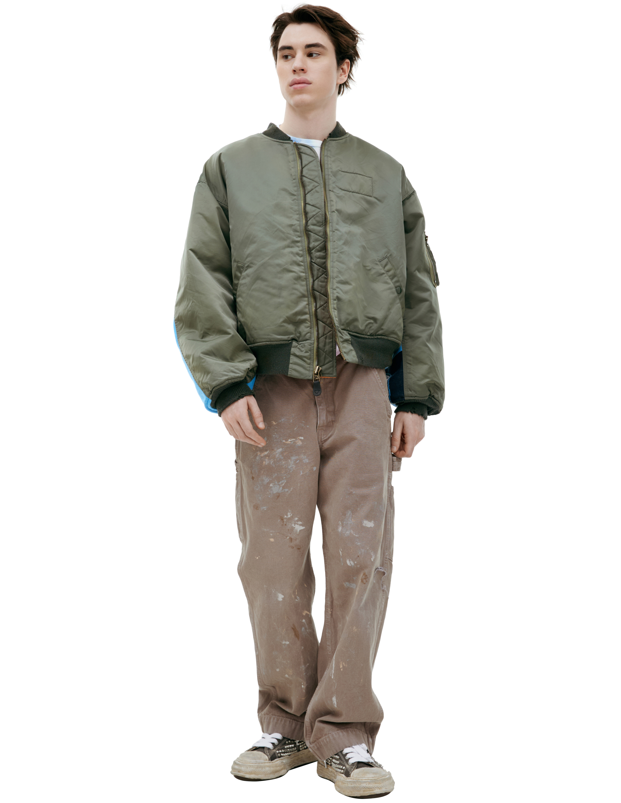Saint Mxxxxxx Jacket With Sleeve Inserts In Khaki