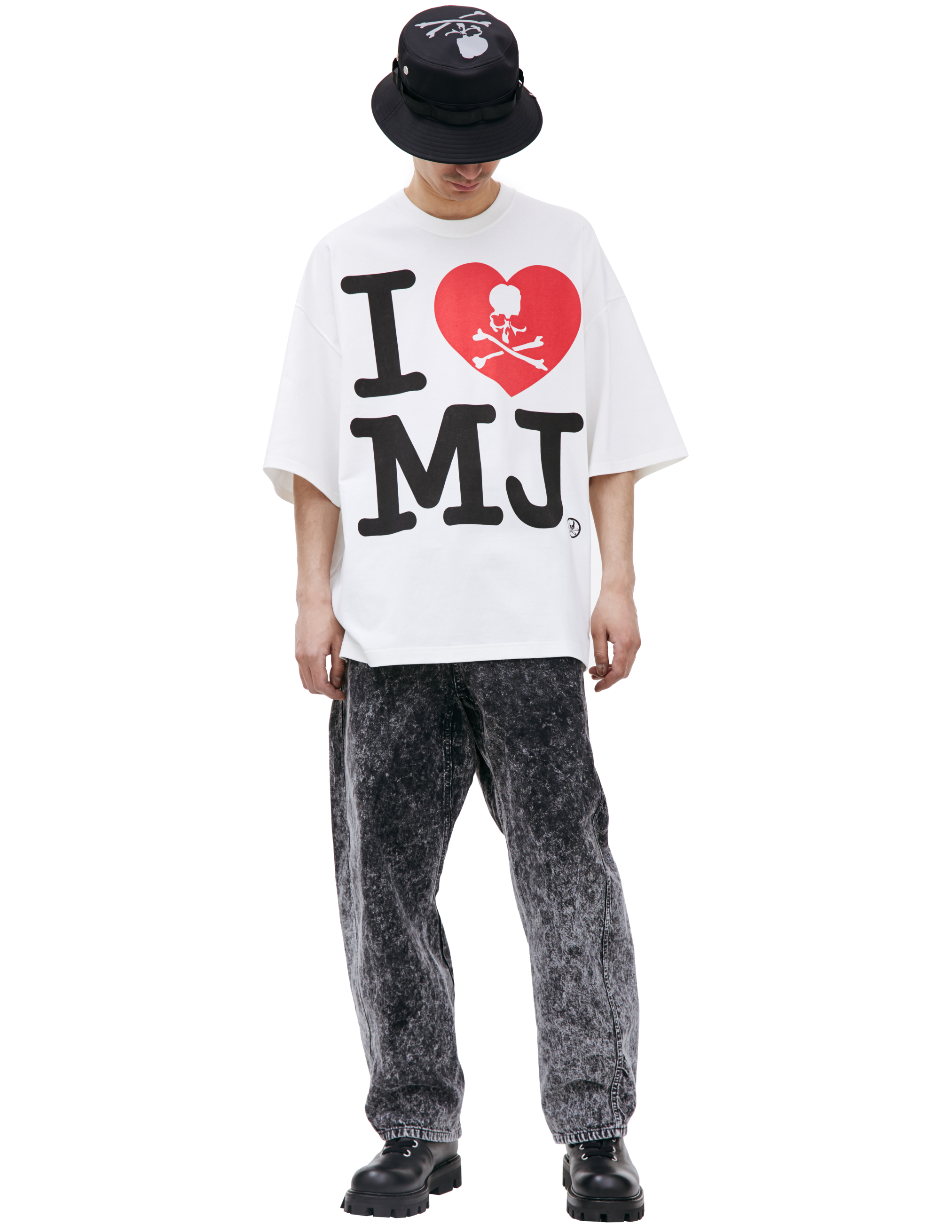 Shop Mastermind Japan 'i Love Mj' Printed T-shirt In White