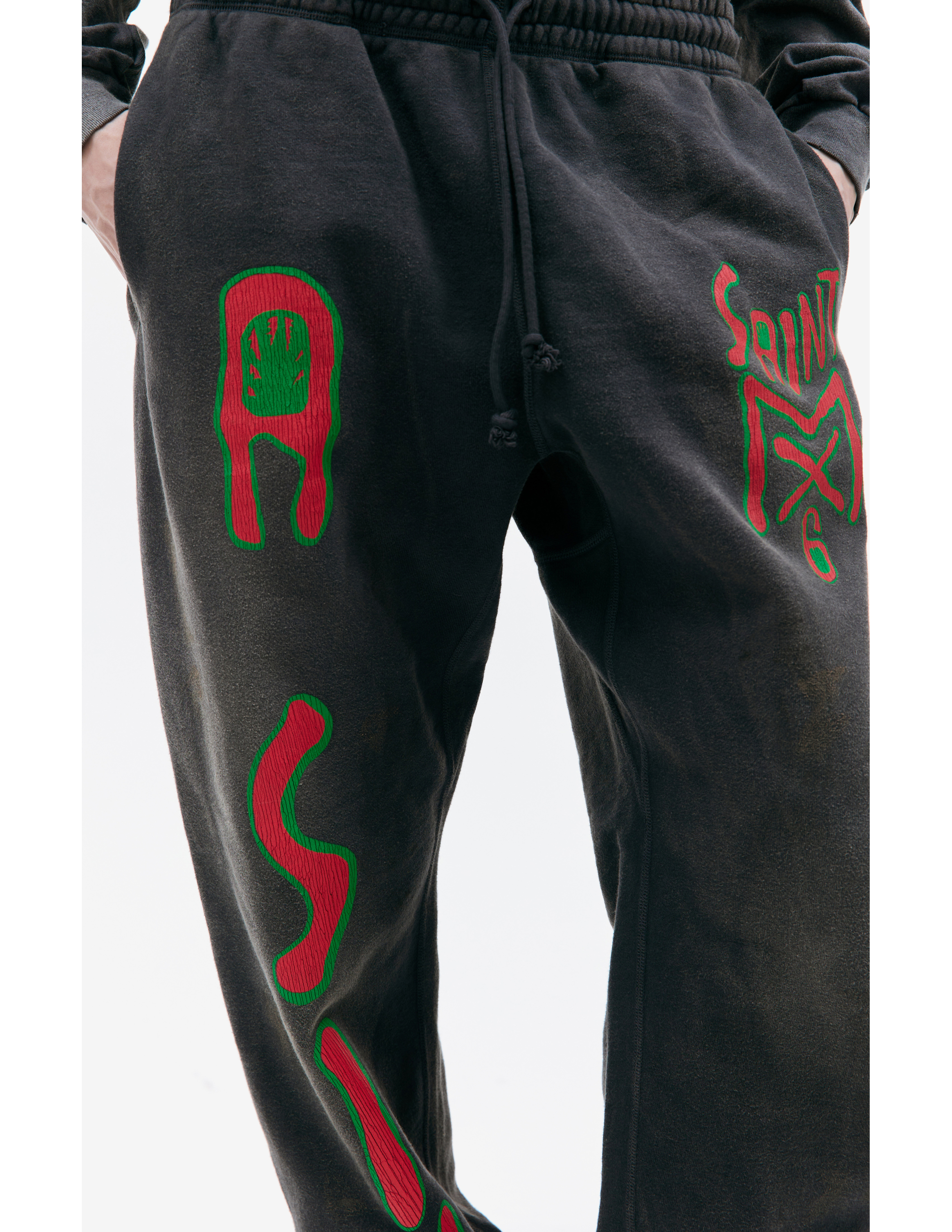 Shop Saint Michael Grey Printed Sweatpants