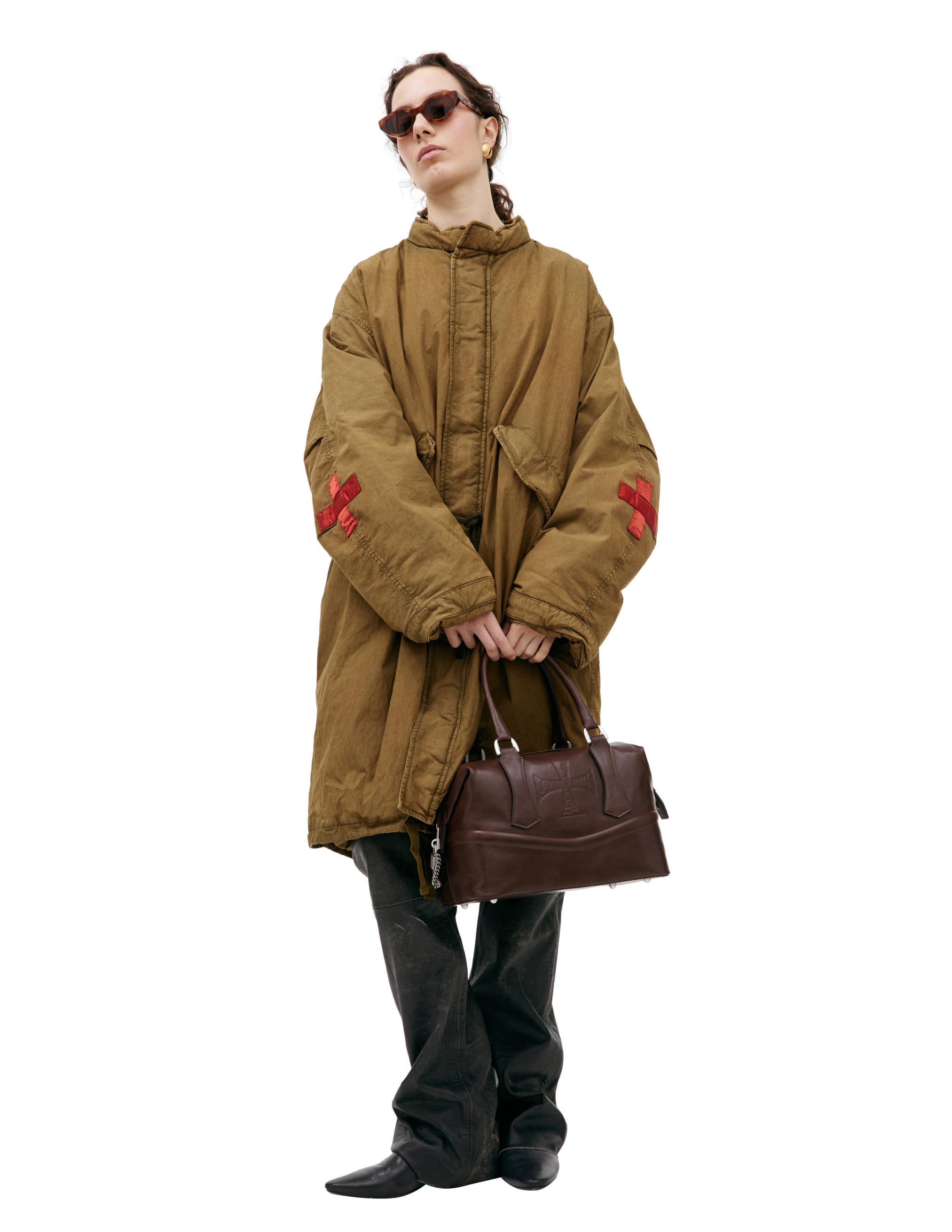 Enfants Riches Deprimes Jacket With Crosses On The Sleeves In Khaki