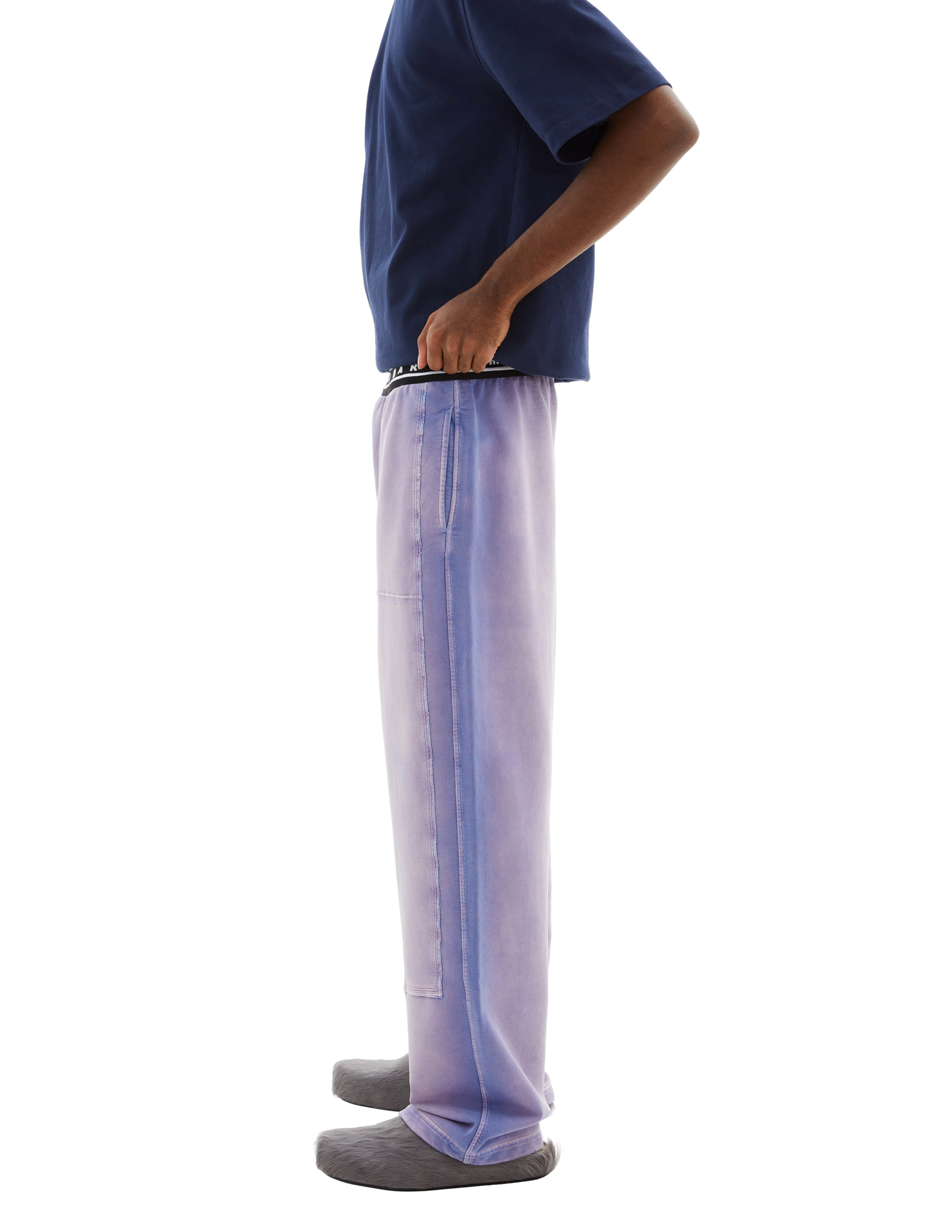Marni Logo-waistband Trousers In Purple