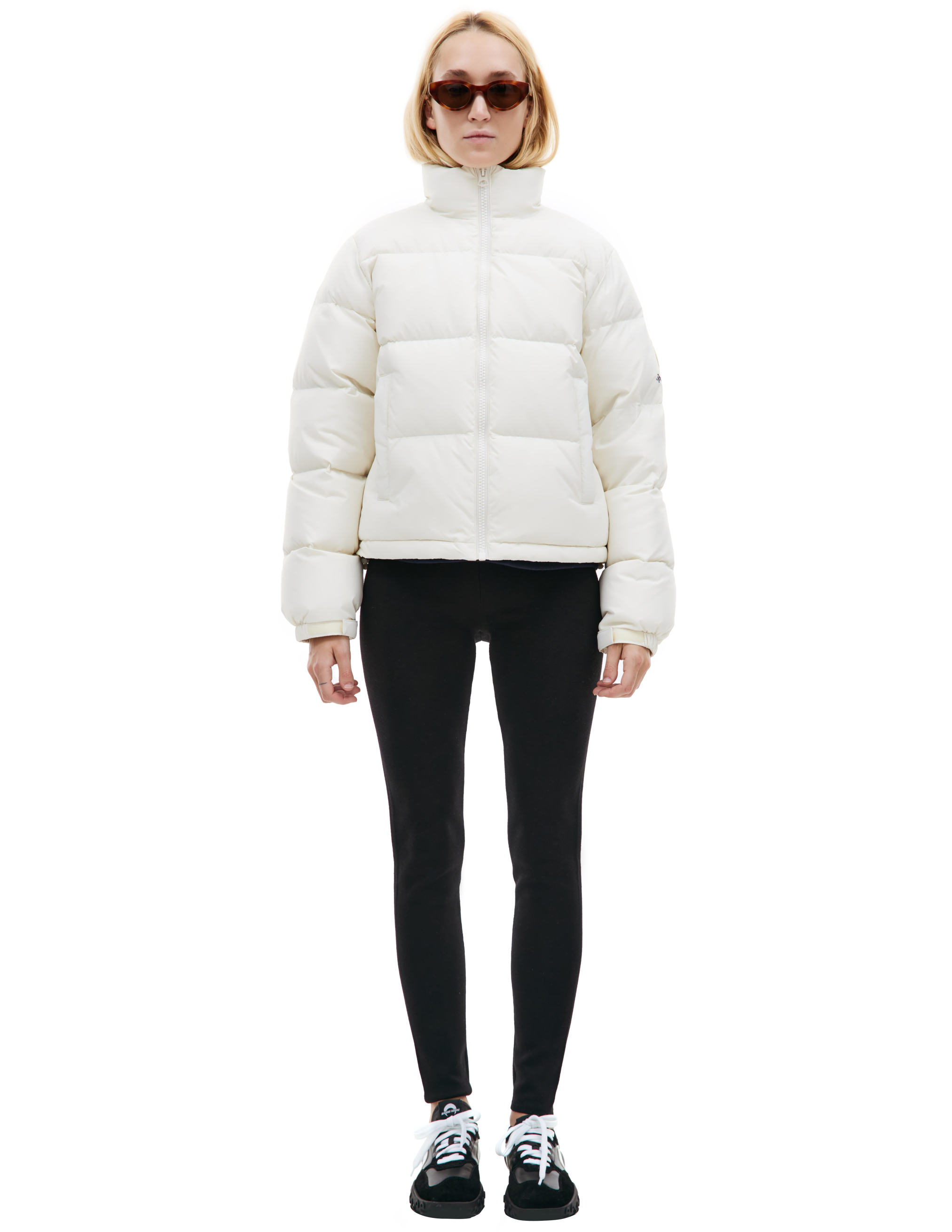 Buy SPORTY & RICH men white logo down jacket for $357 online