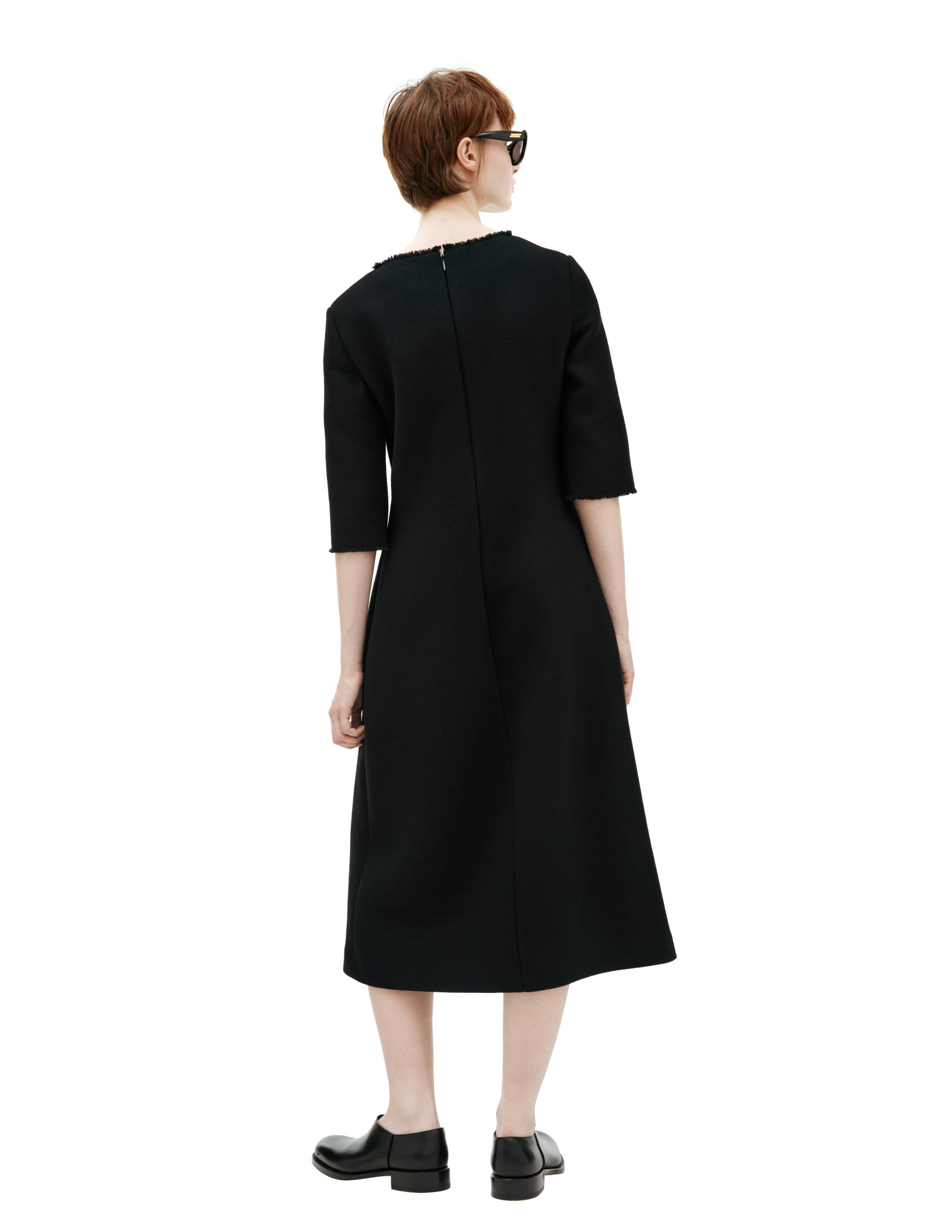 Shop The Row Dress With Raw Collar In Black