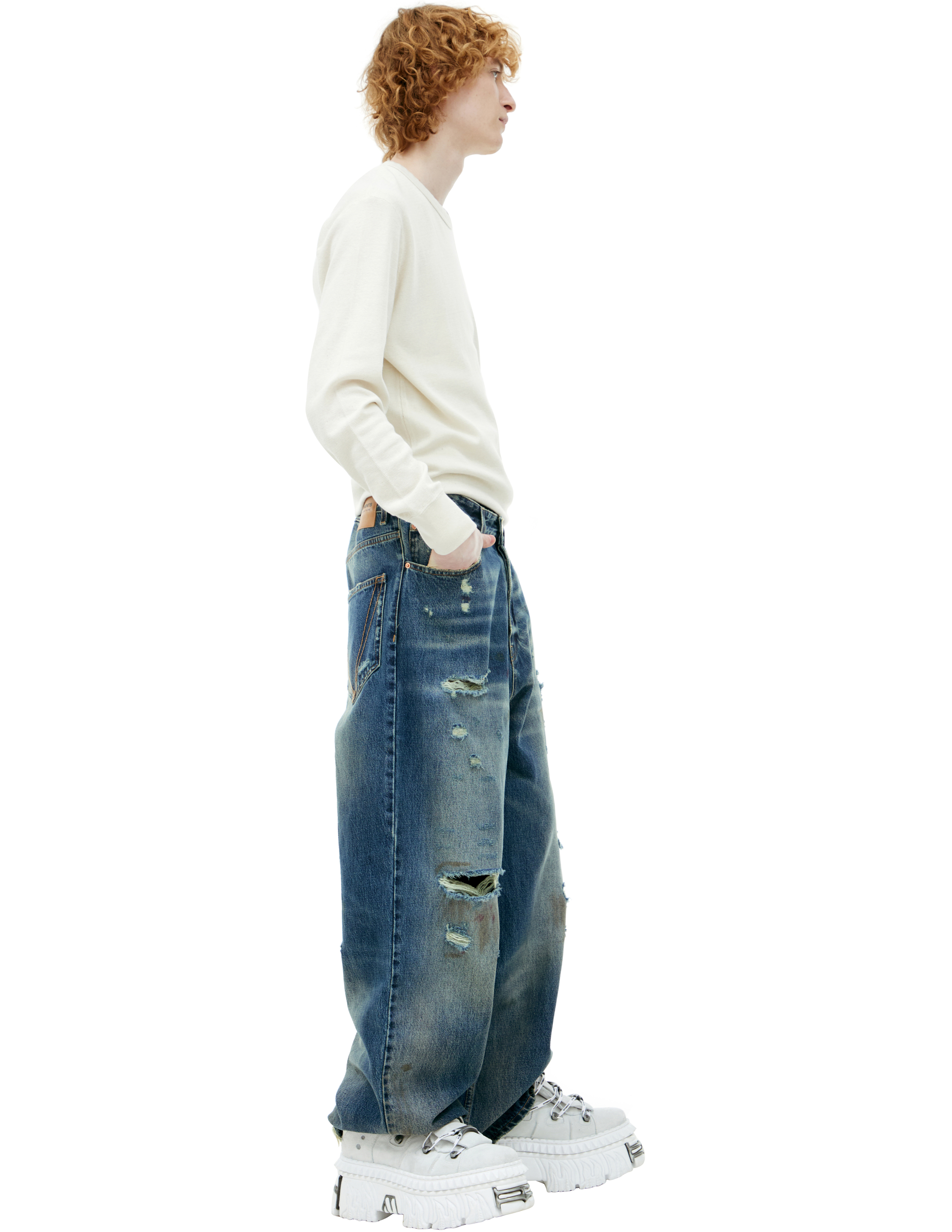 Vetements Blue Ripped Effect Jeans