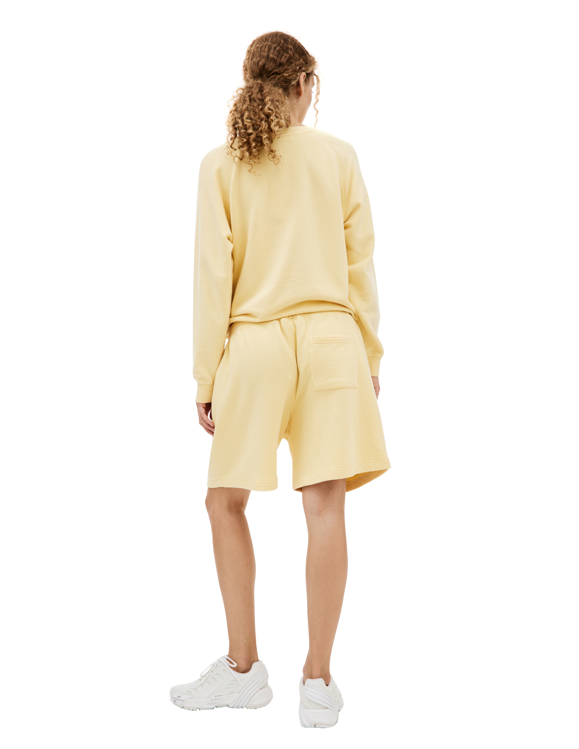 Shop Sporty And Rich Embroidered Logo Shorts In Yellow