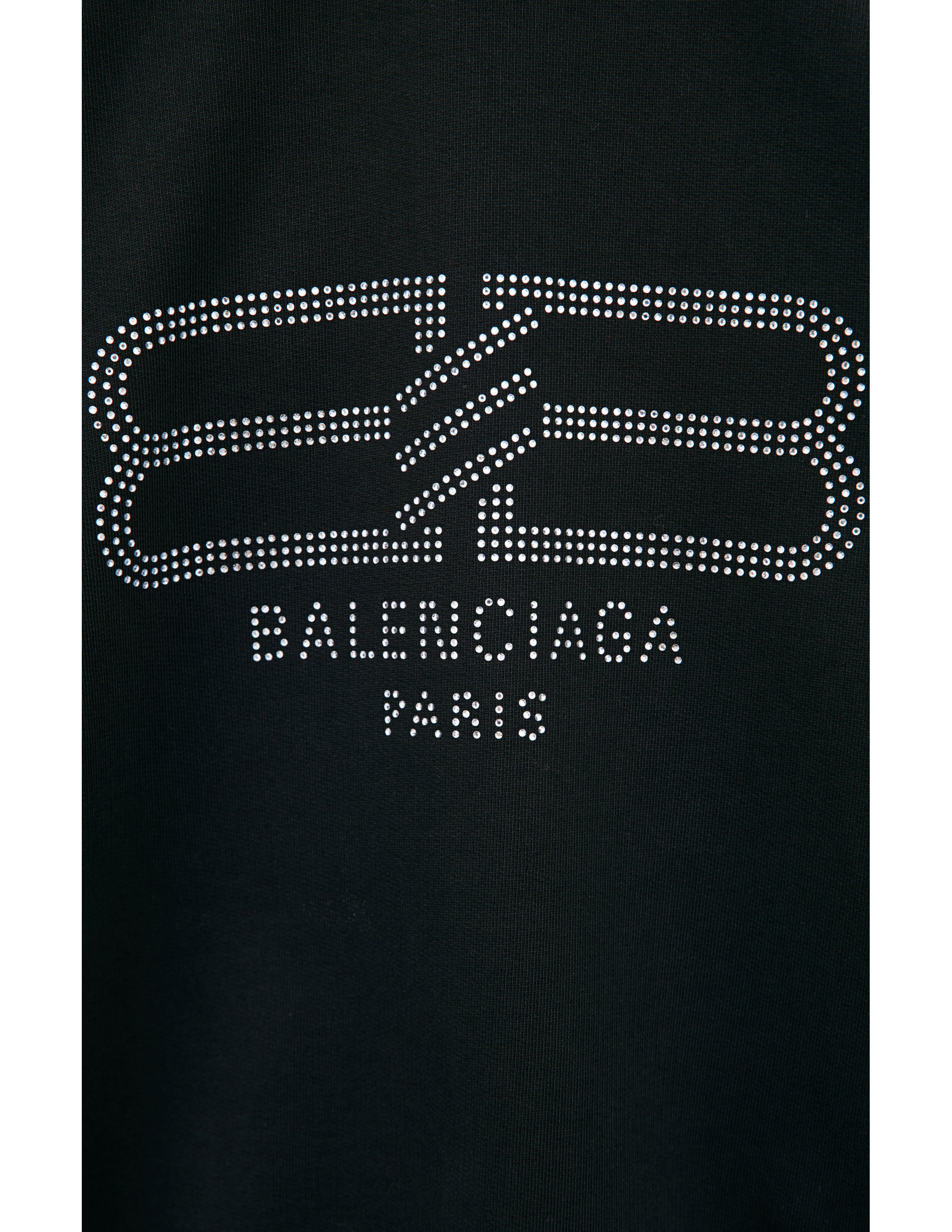 Shop Balenciaga Hoodie With Rhinestones In Black