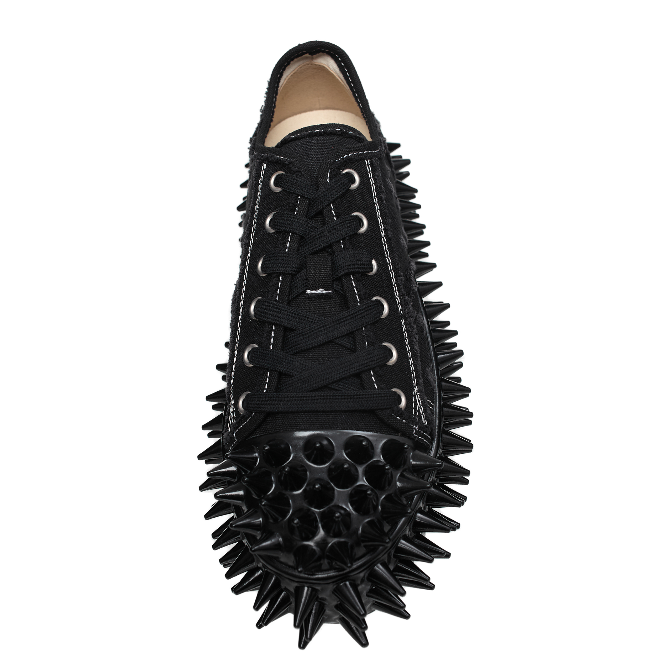 Buy Doublet men black spiky sneakers for $515 online on SV77