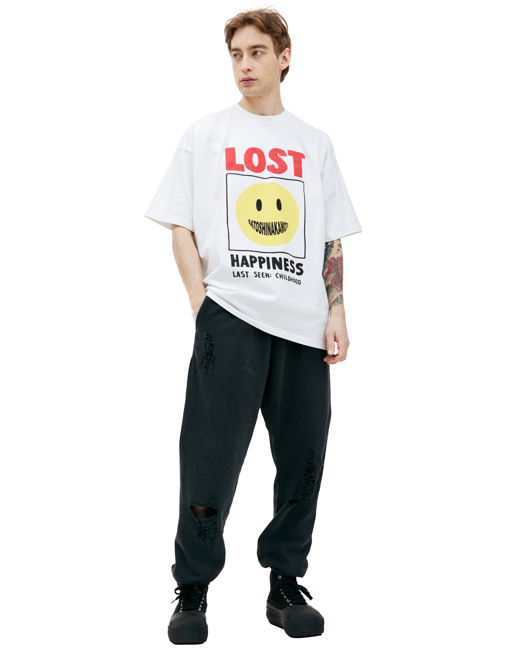 Shop Satoshi Nakamoto Lost Printed T-shirt In White