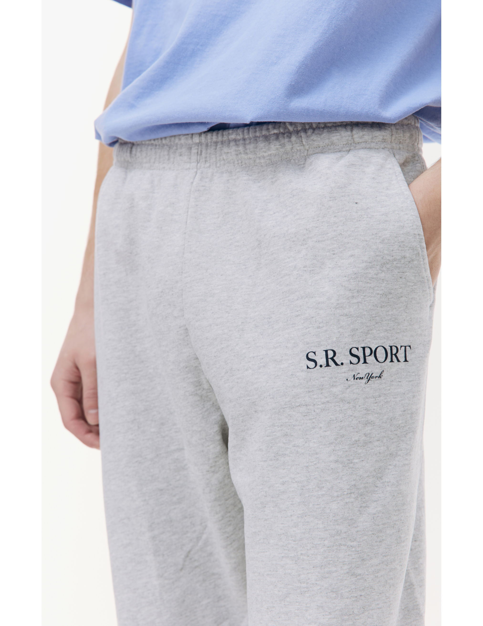 Shop Sporty And Rich 'sr Sport' Printed Sweatpants In Grey