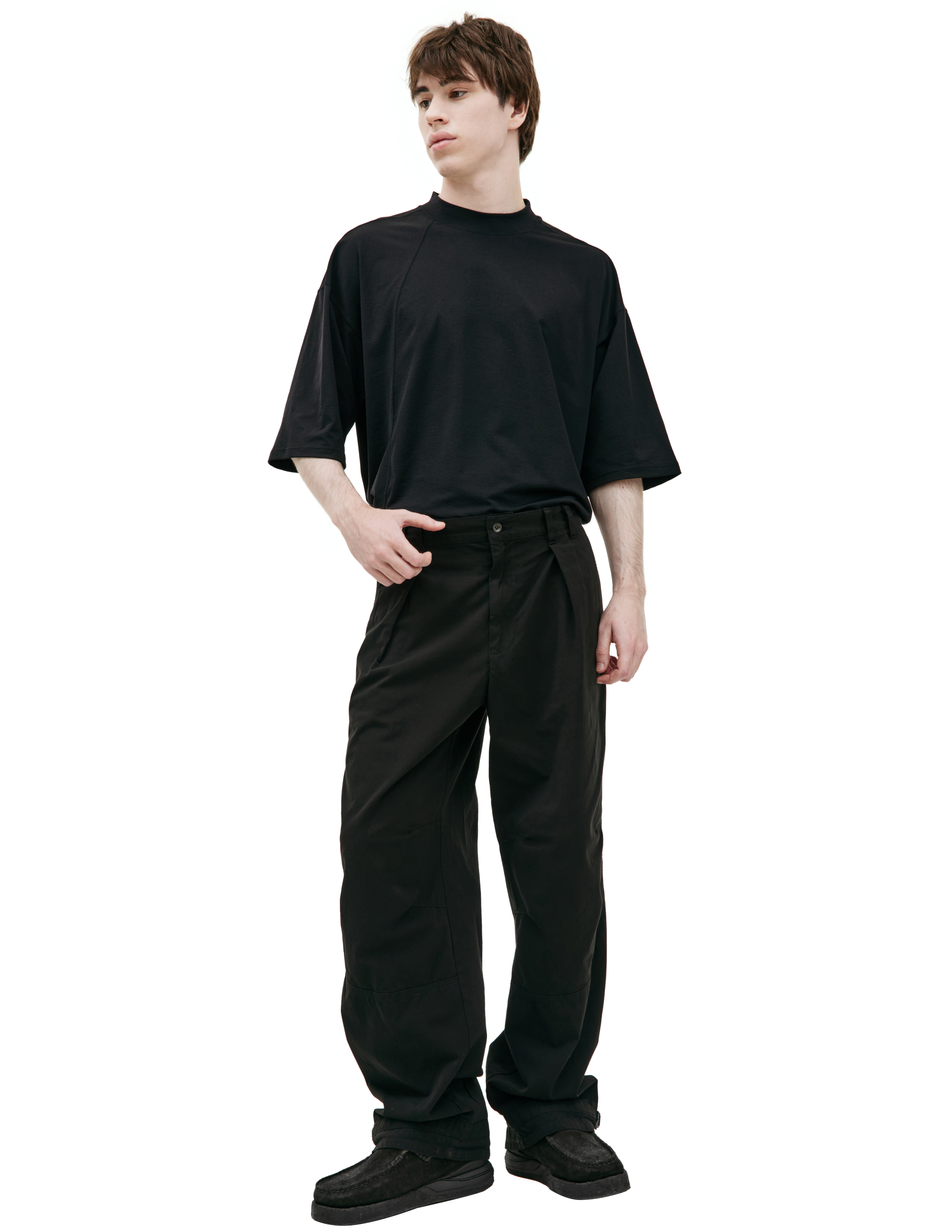 Shop The Viridi-anne Black Cotton Wide Trousers