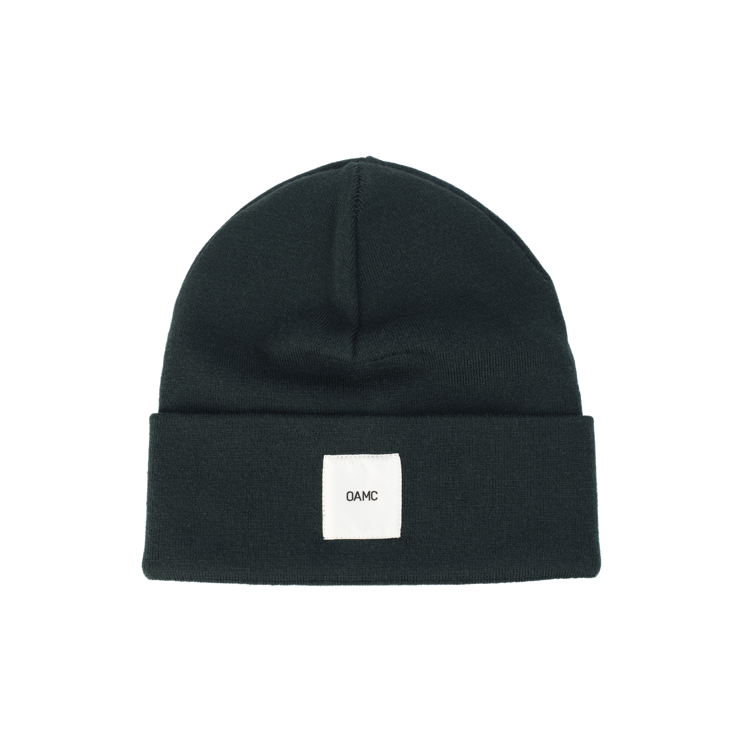 Wool beanie with patch