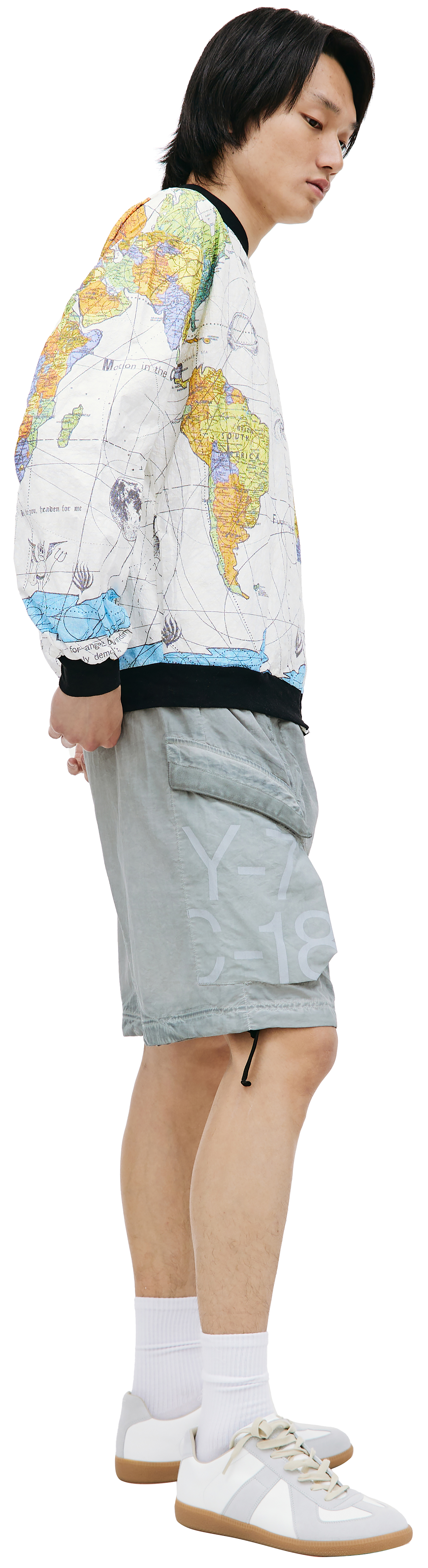 Saint Michael x Dr. Woo world map bomber jacket