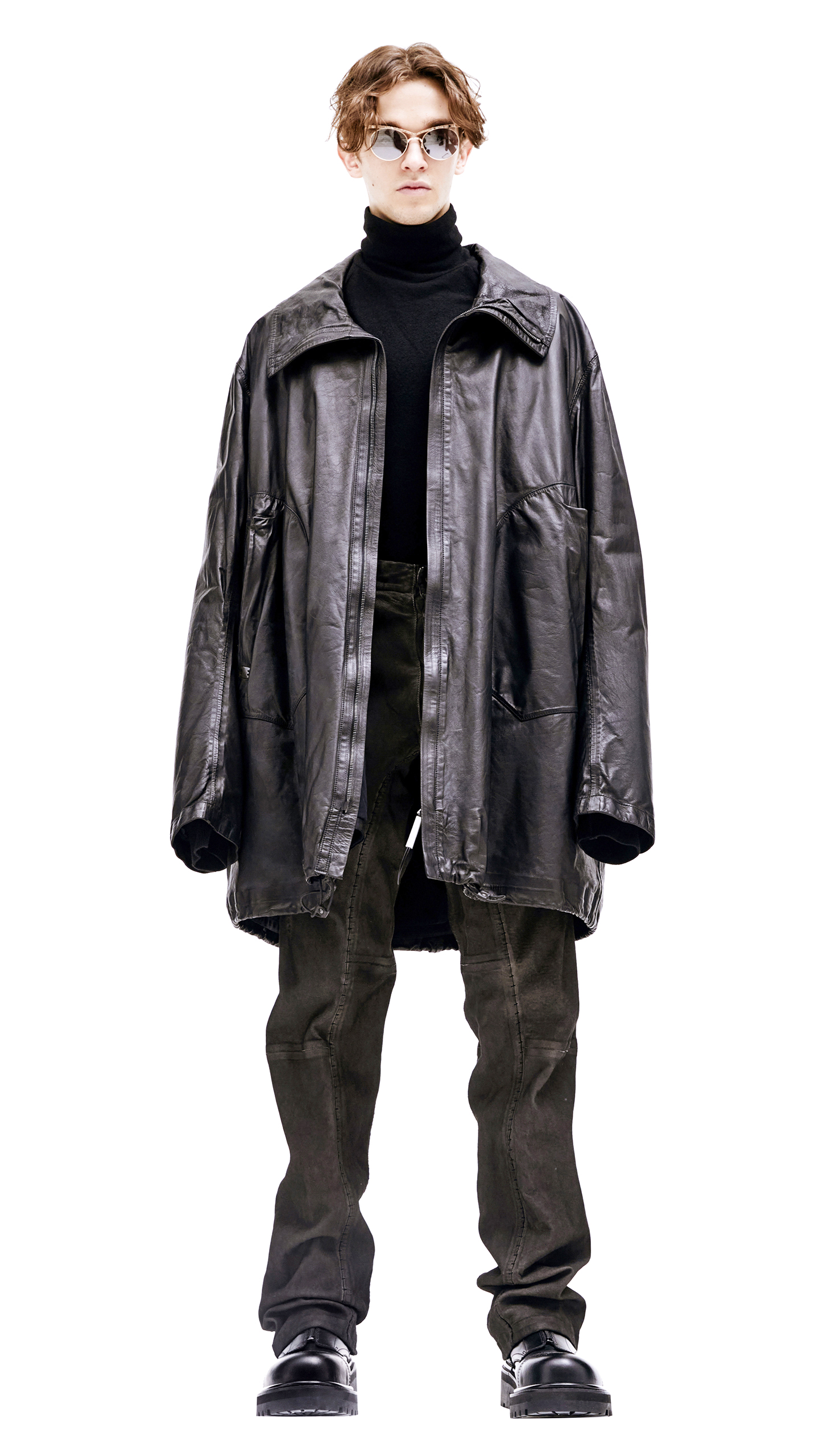 Buy Isaac Sellam men grey reflective leather detorne jacket