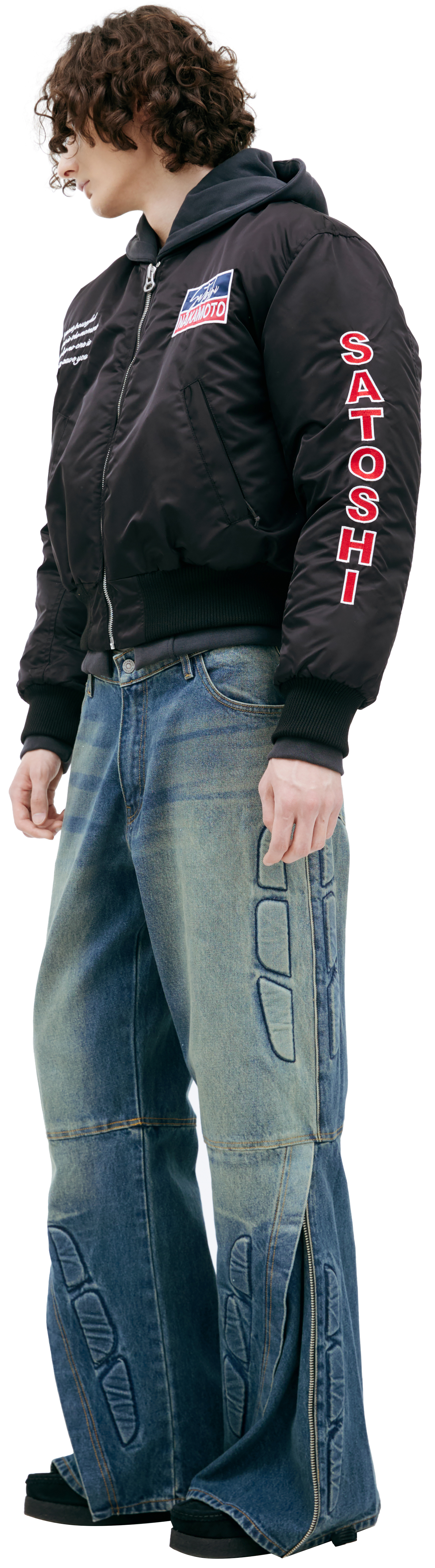 Buy Satoshi Nakamoto men black jacket with patches for