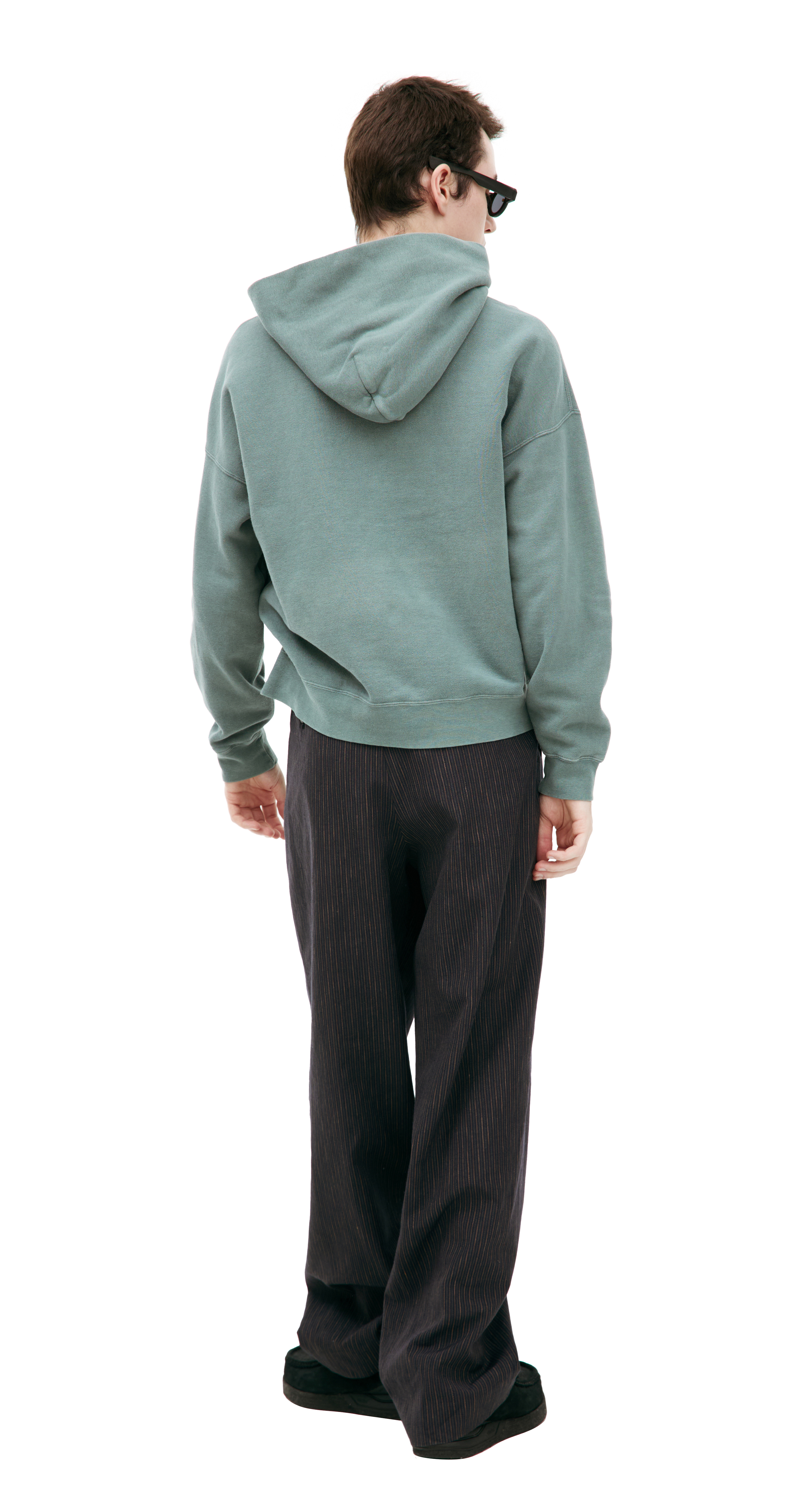 Buy visvim men green basic cotton hoodie for $830 online on