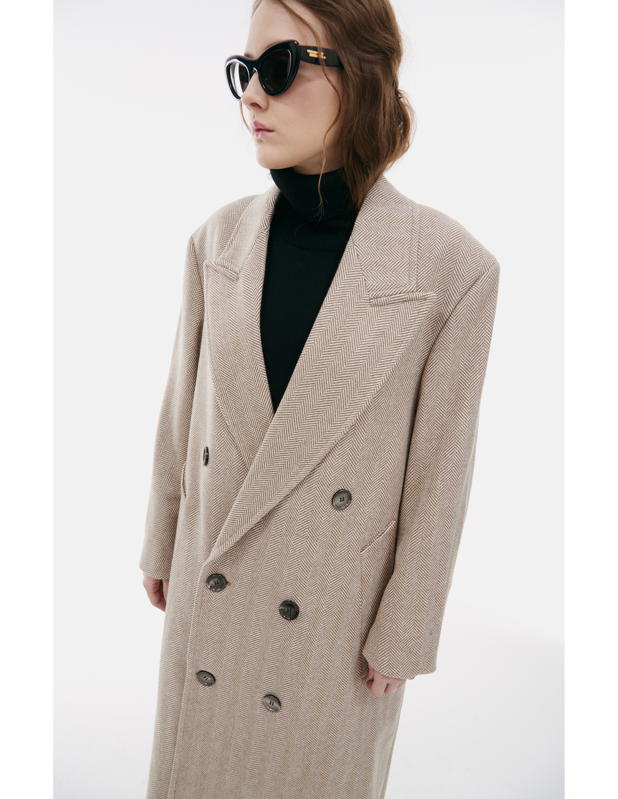 Ami Alexandre Mattiussi Double-breasted Wool Coat In Beige