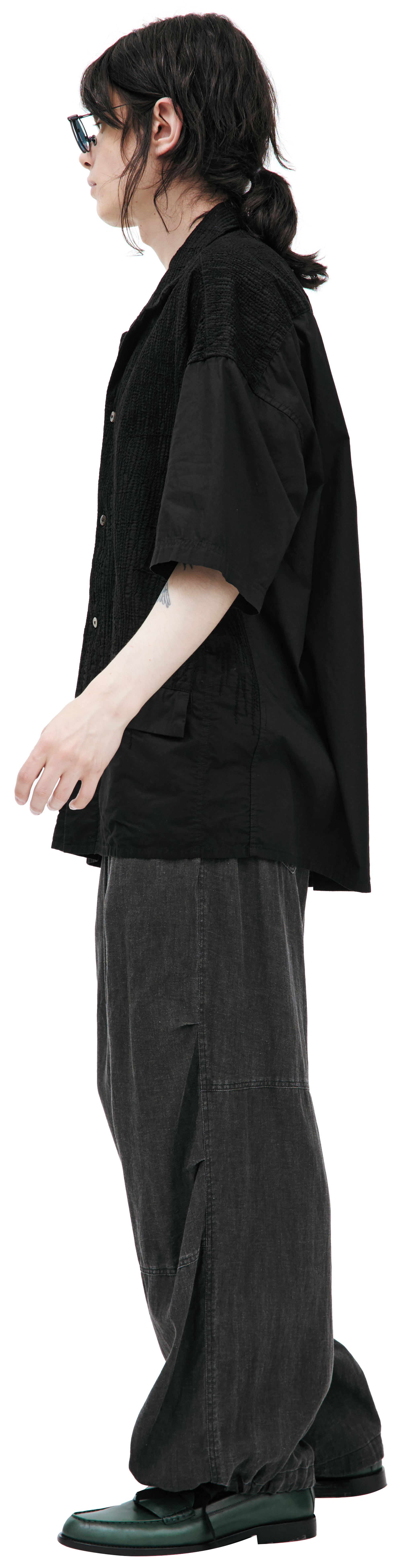 Buy The Viridi-Anne men black short sleeve shirt for €392 online 