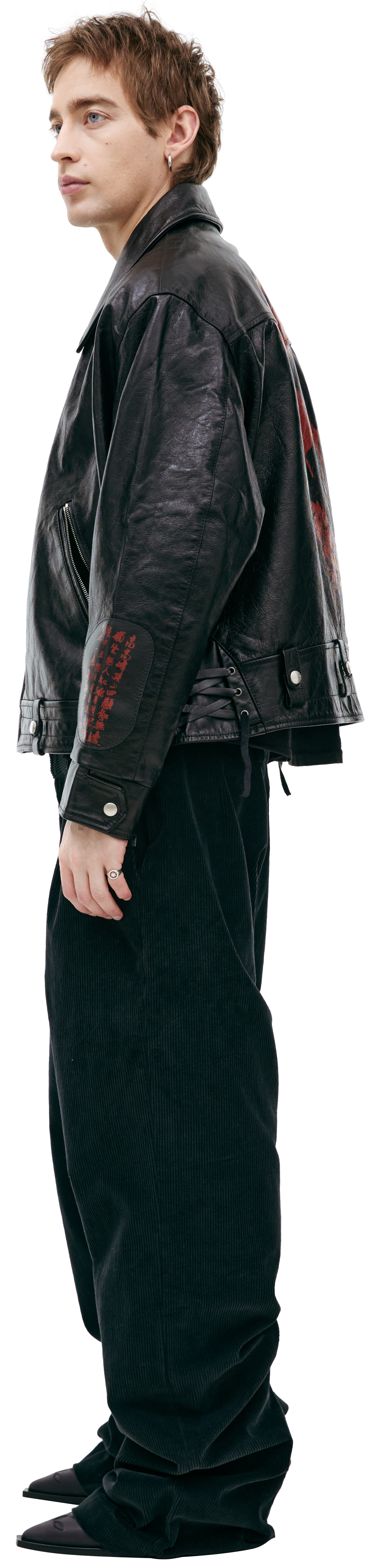 Buy Enfants Riches Déprimés men black leather print jacket