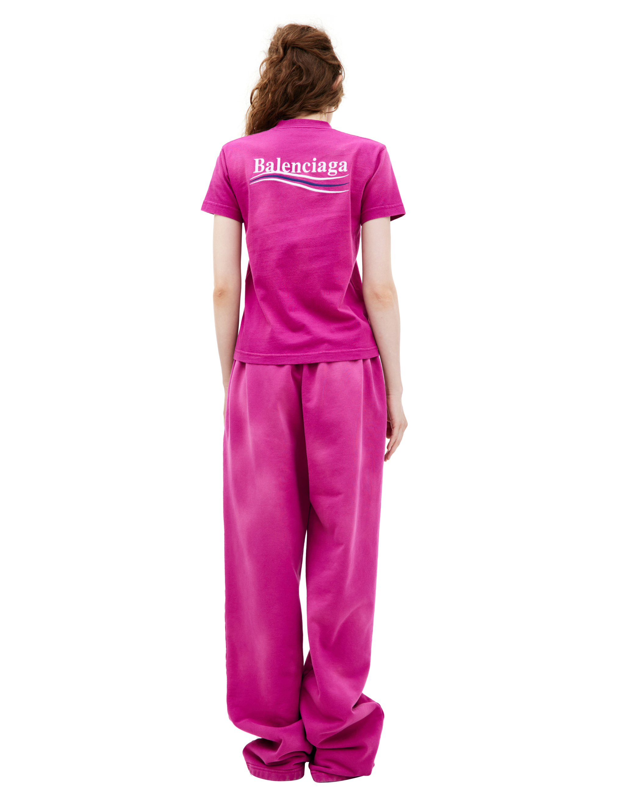 Shop Balenciaga Pink Logo T-shirt