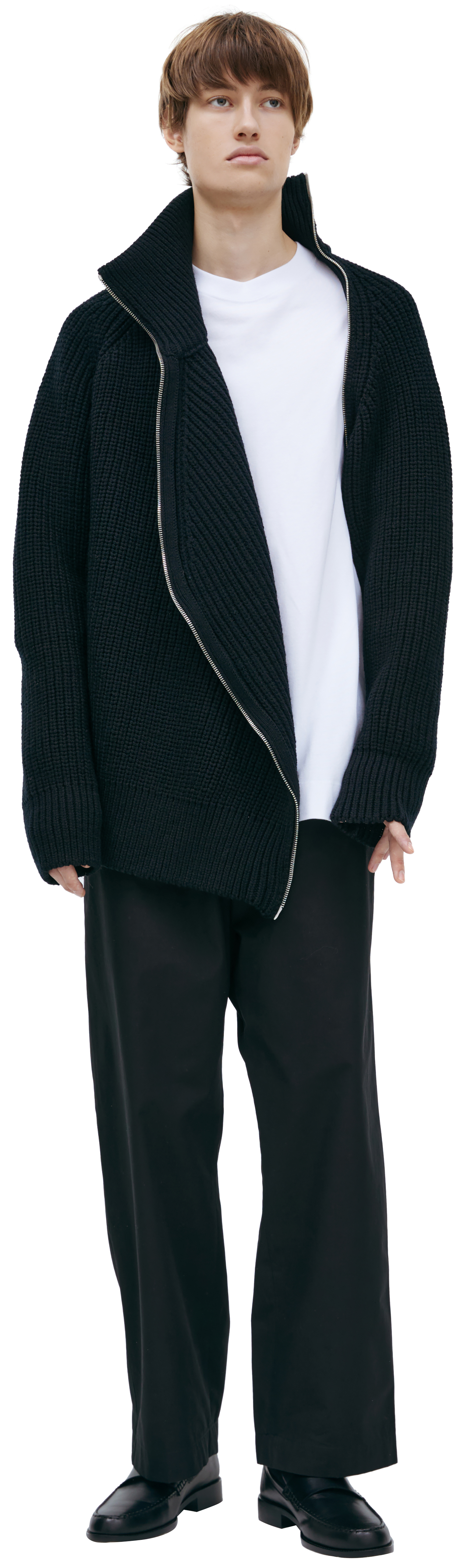 名作 DRIES VAN NOTEN back zip sweater Dries Van Noten // Black Back Zip Sweatshirt – VSP Consignment