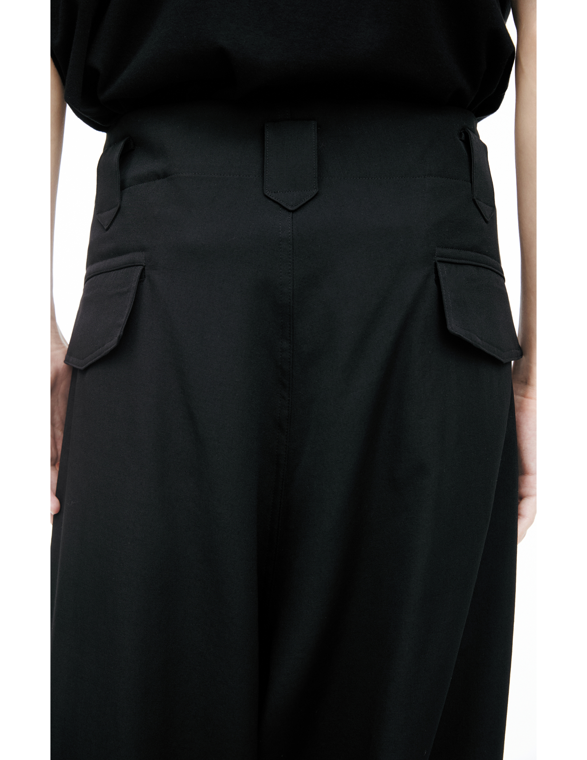 Yohji Yamamoto Black Wool Trousers In Black
