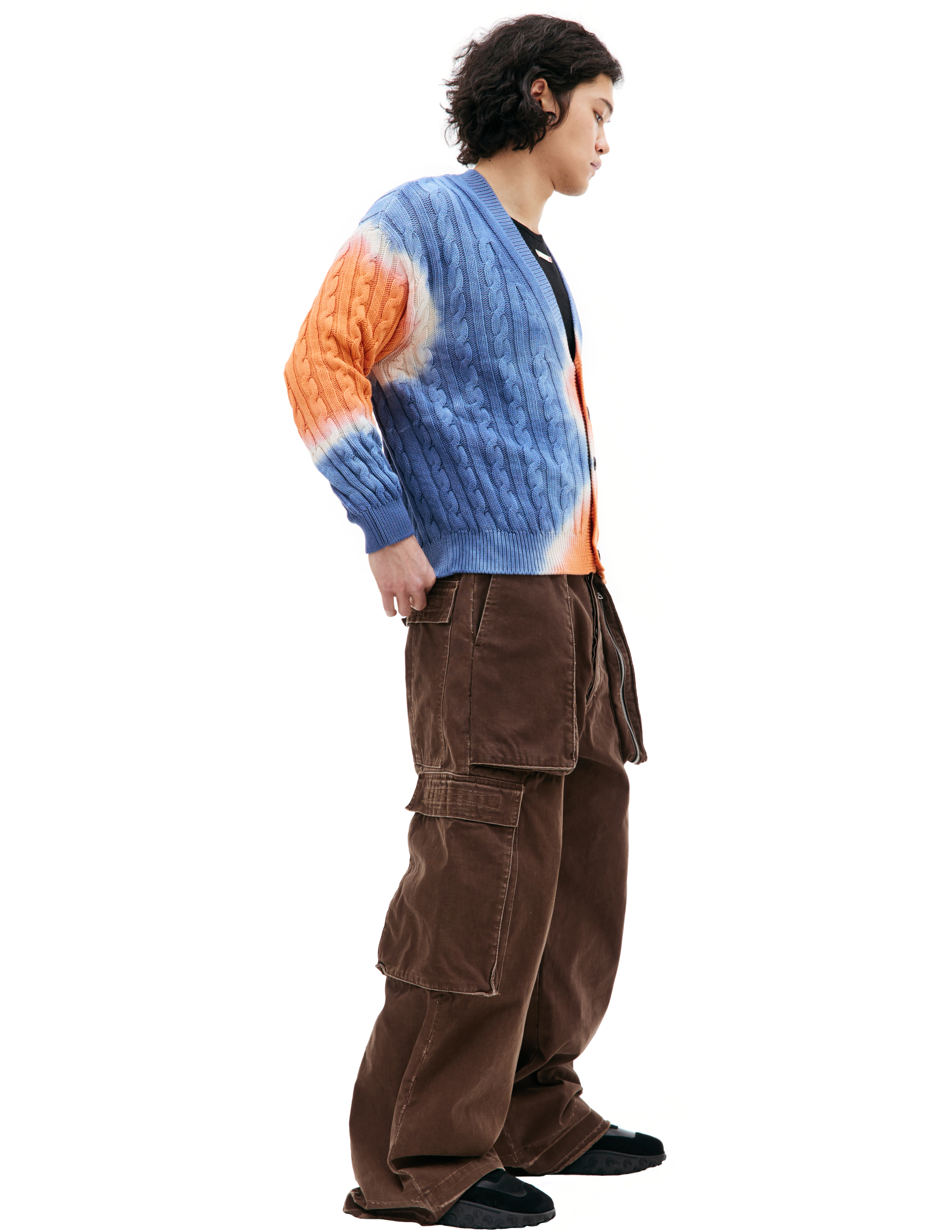 Shop Diesel J-jonny Rib Knit Cardigan In Multicolor