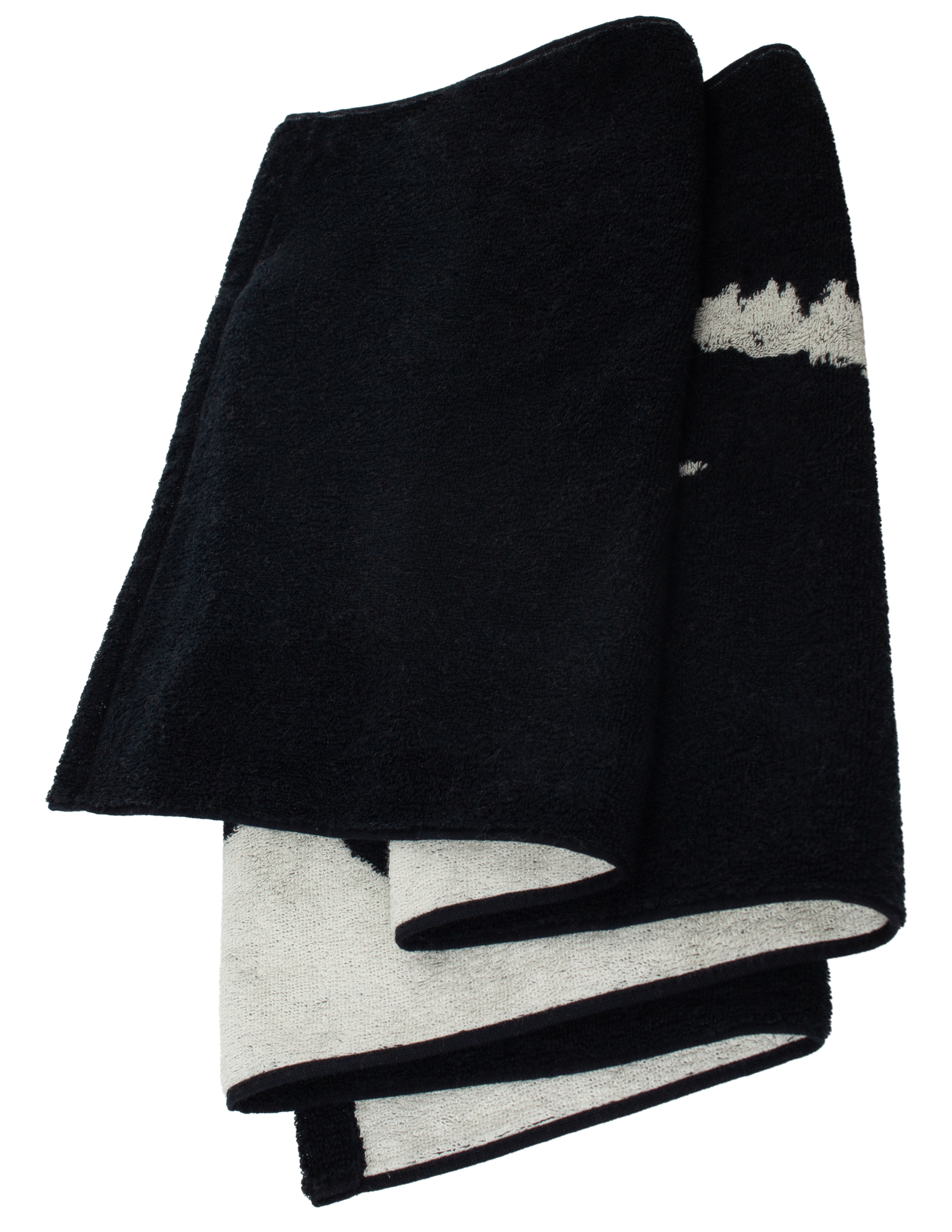 Yohji Yamamoto Double-sided Logo Towel In Black