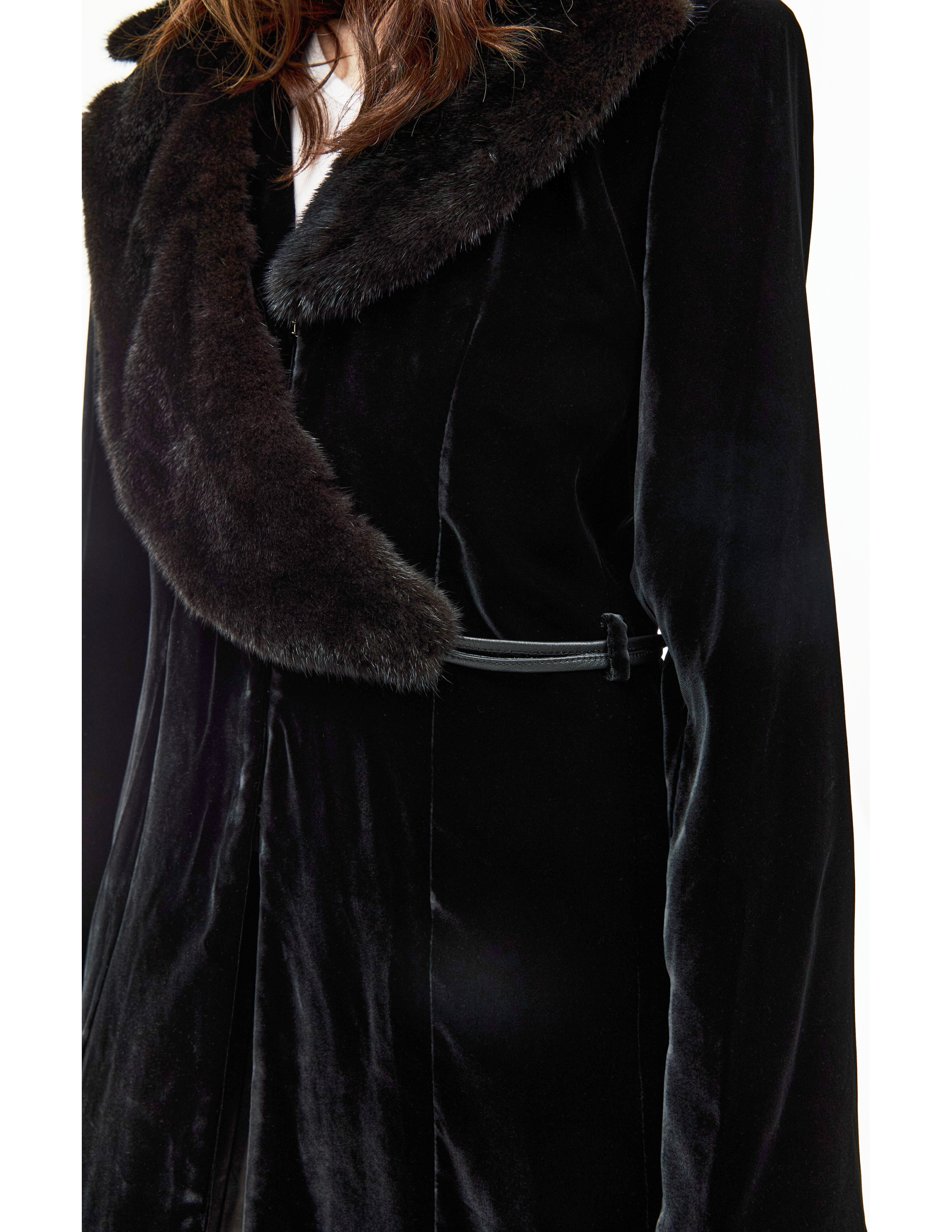 Shop Enfants Riches Deprimes Coat With Mink Collar In Black