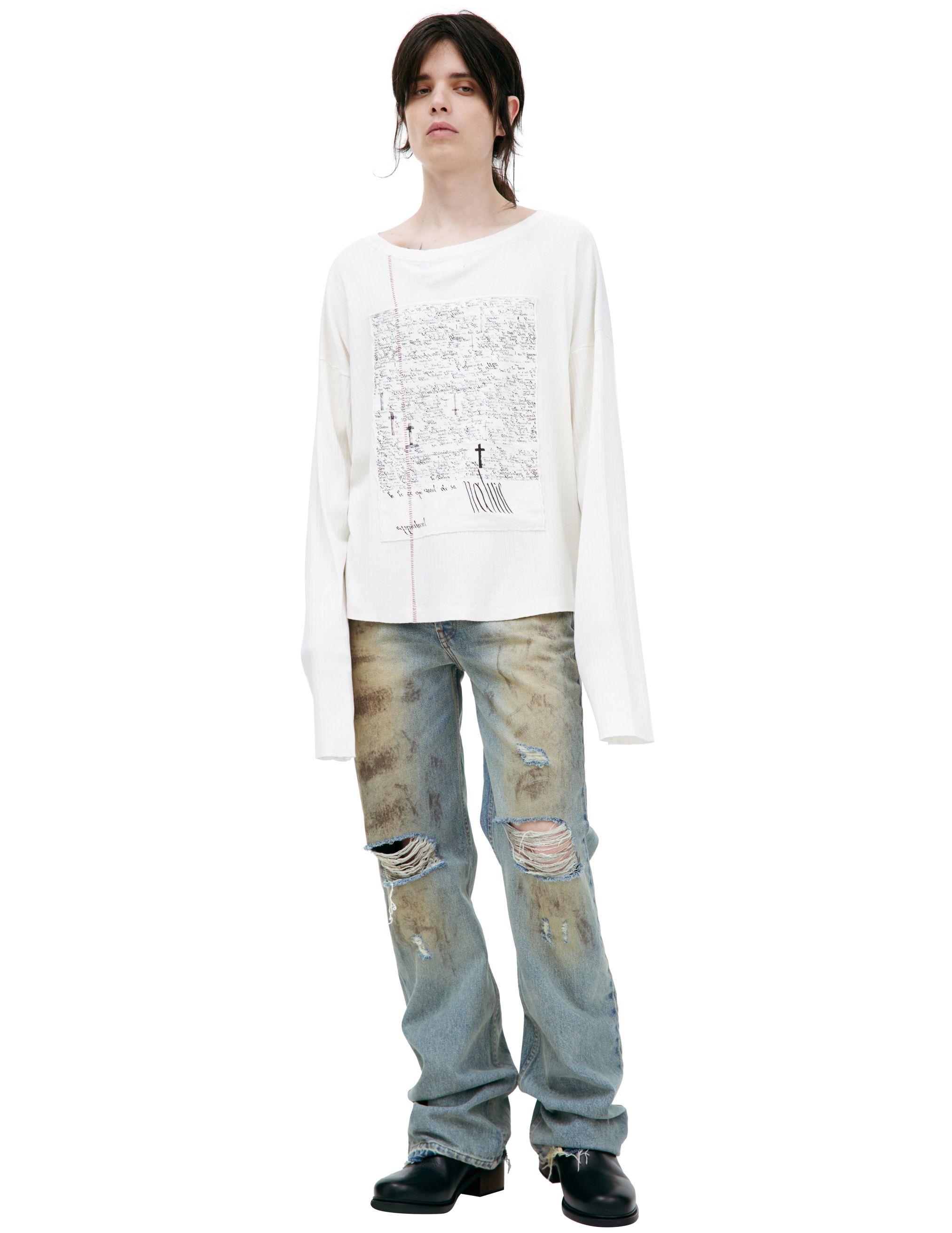 Enfants Riches Deprimes White Patch Longsleeve In White