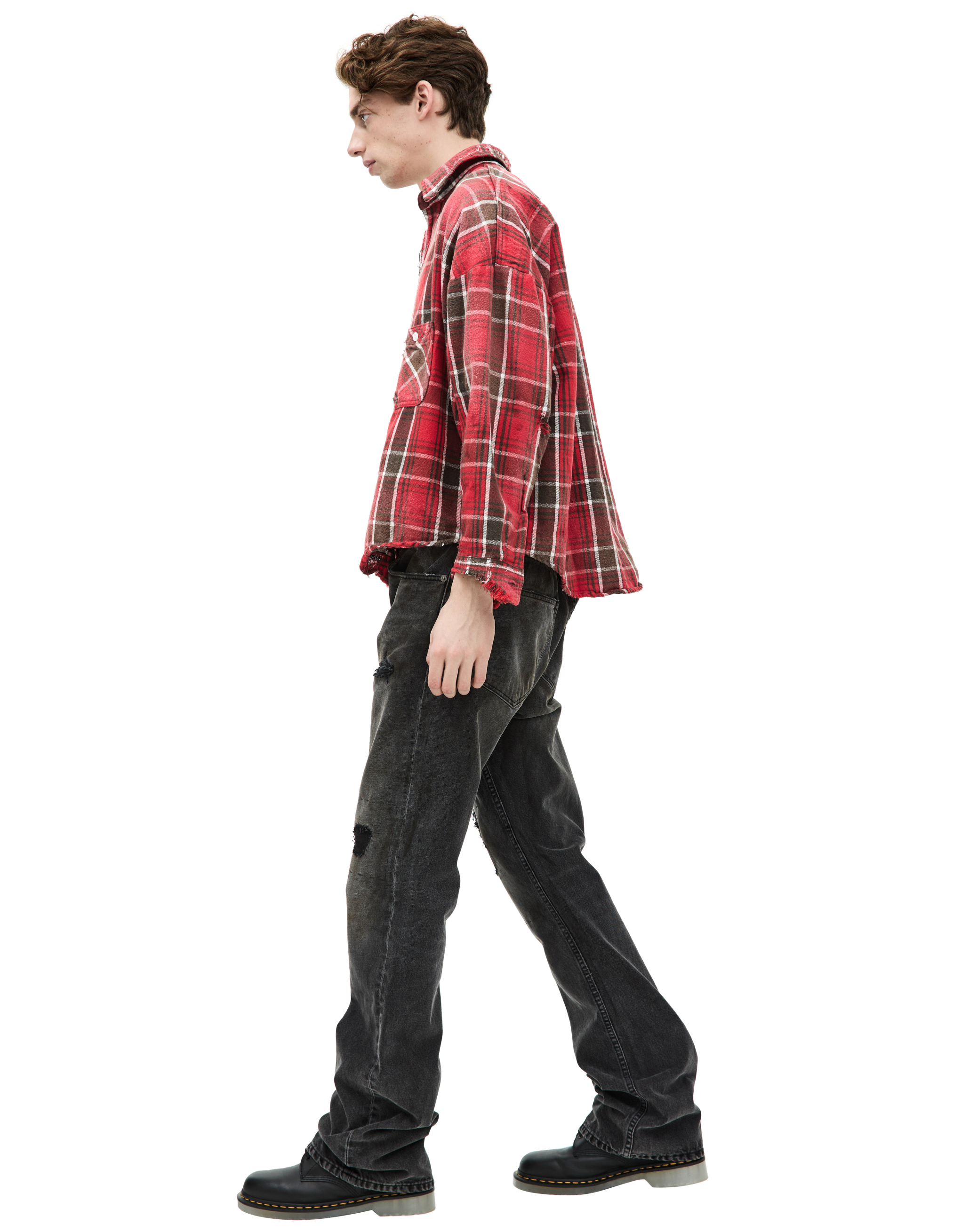 Saint Mxxxxxx Plaid Flannel Shirt In Red