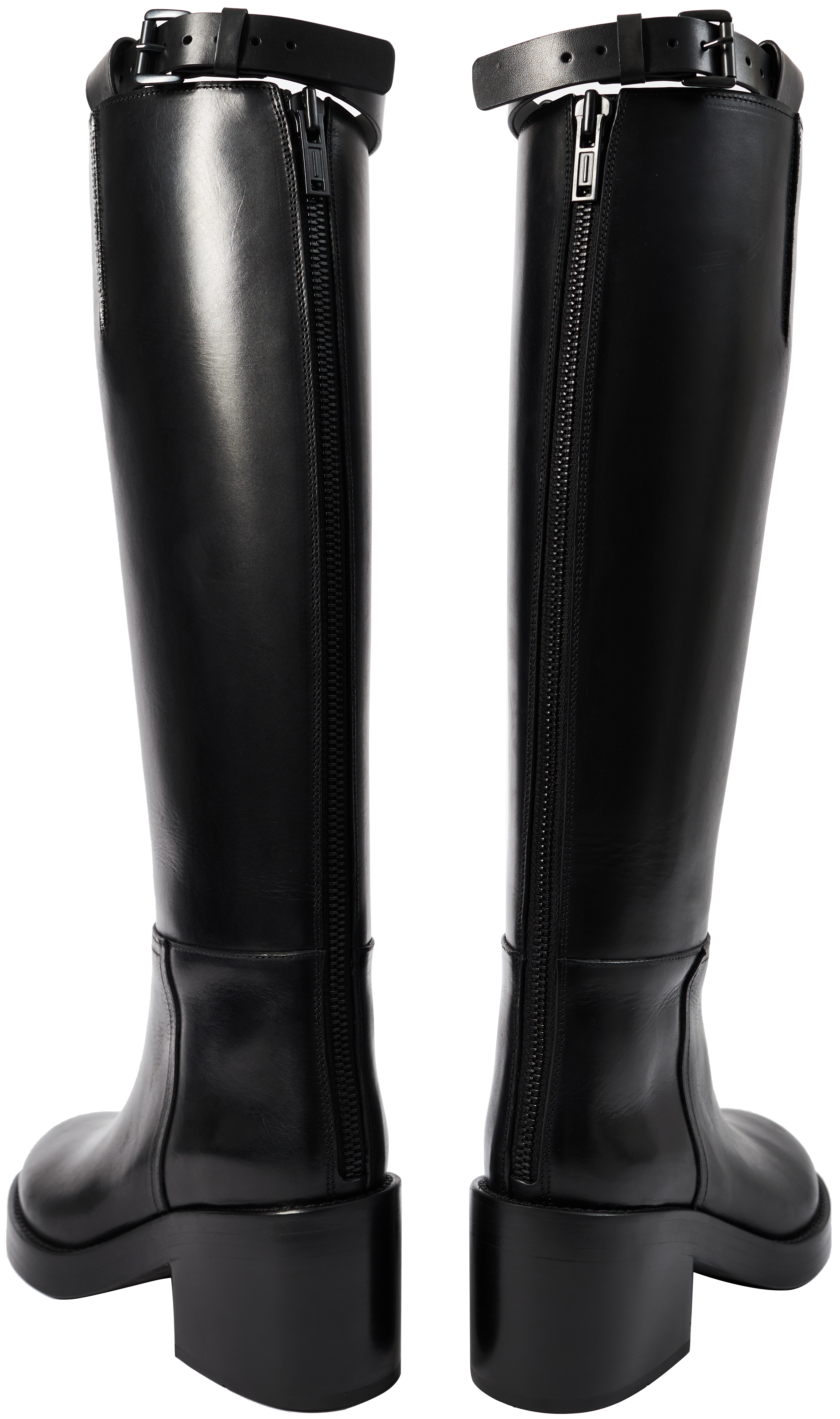 Buy Ann Demeulemeester women black riding boots with heel for