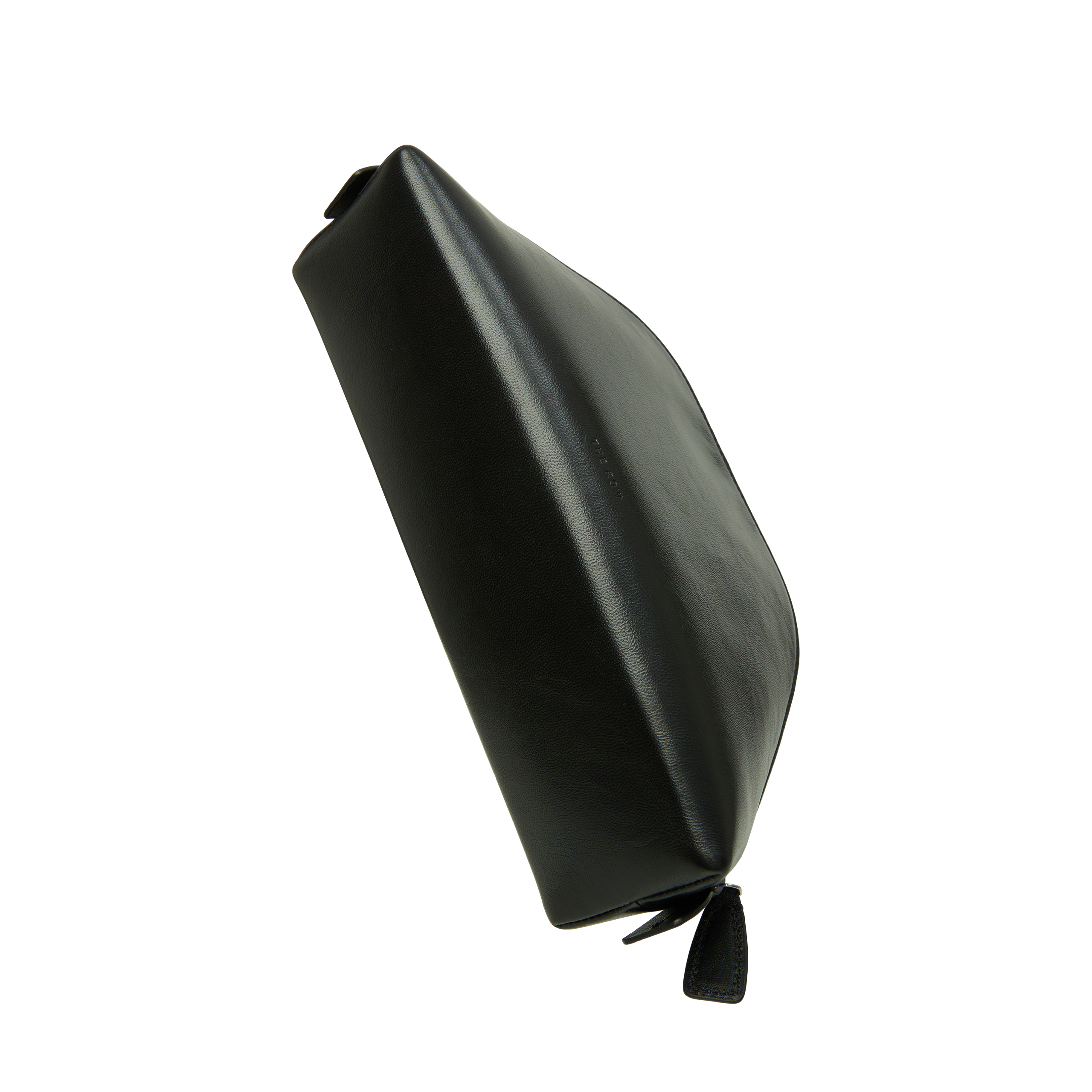 The Row Devon Roche Leather Clutch In Black