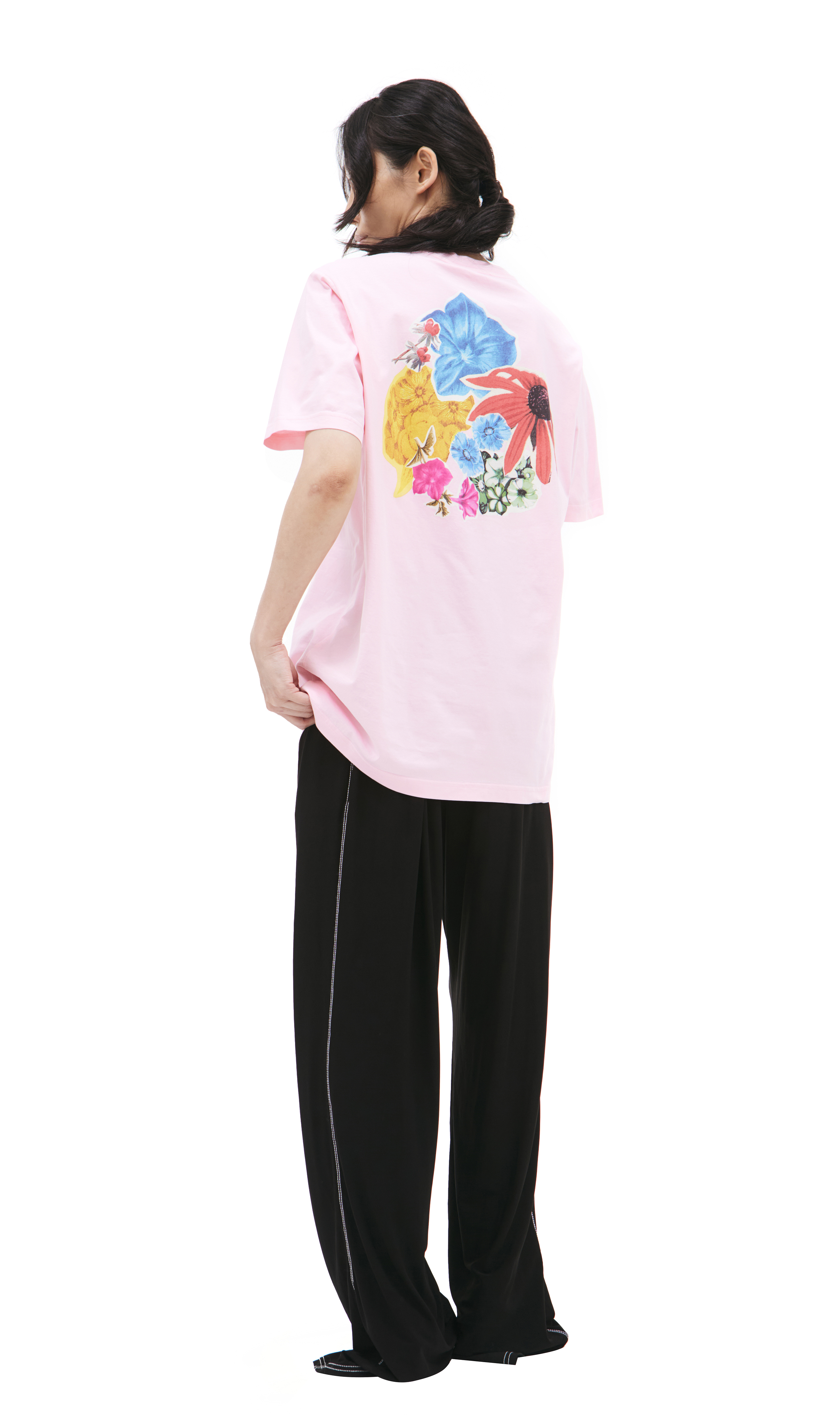 Tシャツ・カットソー MARNI FW25 (HUMU0348P0 USCY33LOW01) Black jersey cotton T-shirt with Marni Caos logo | Marni