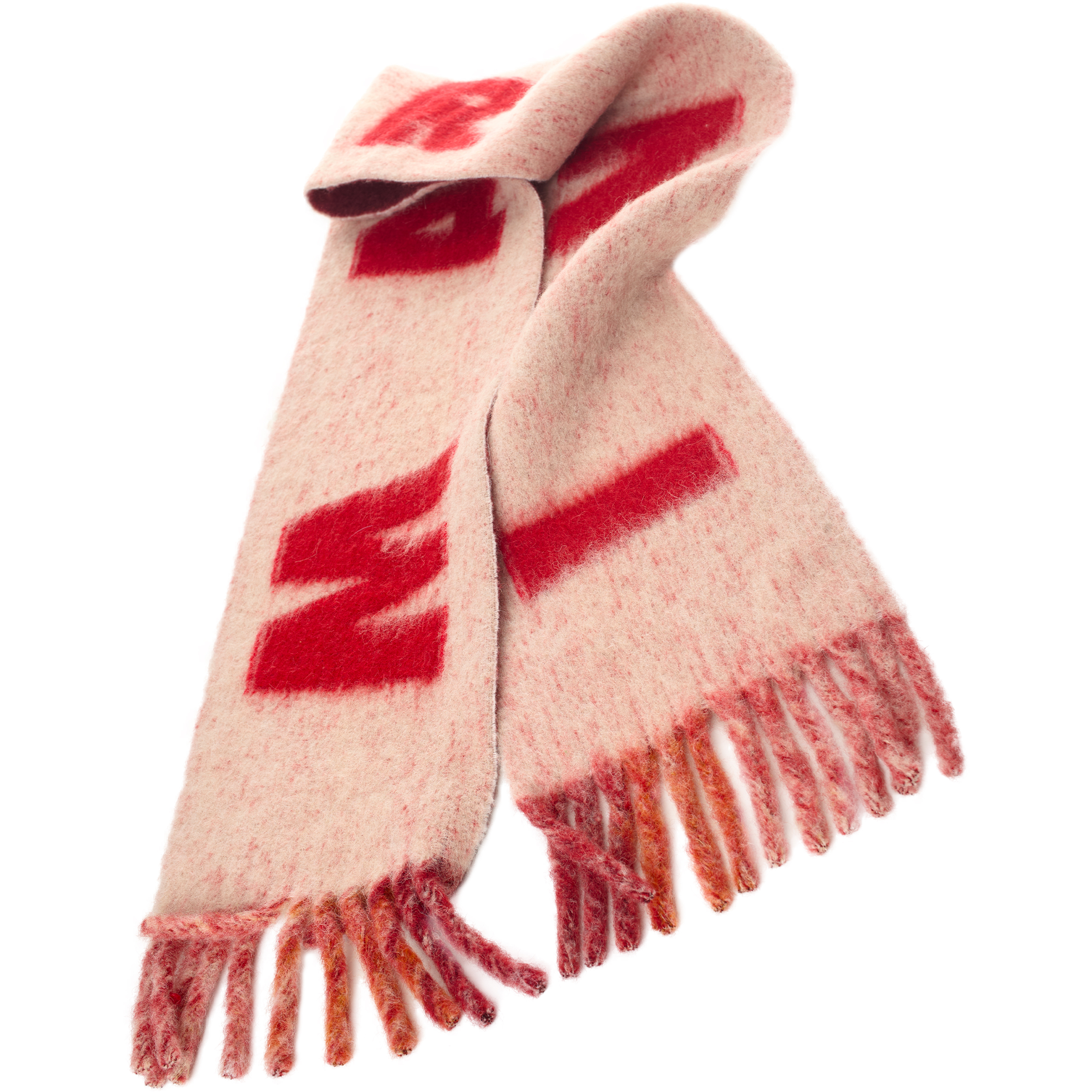 Shop Marni Wool Logo Scarves In Red