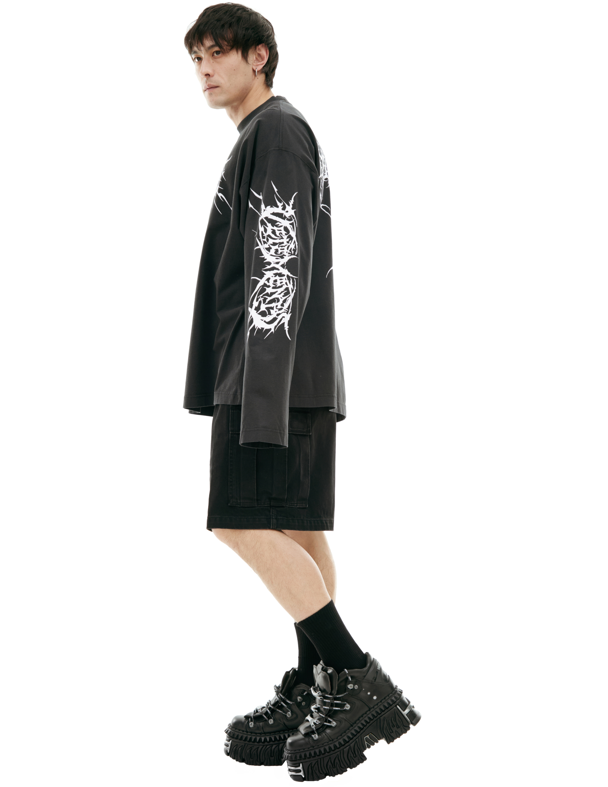Vetements Printed Cotton Longsleeve In Black