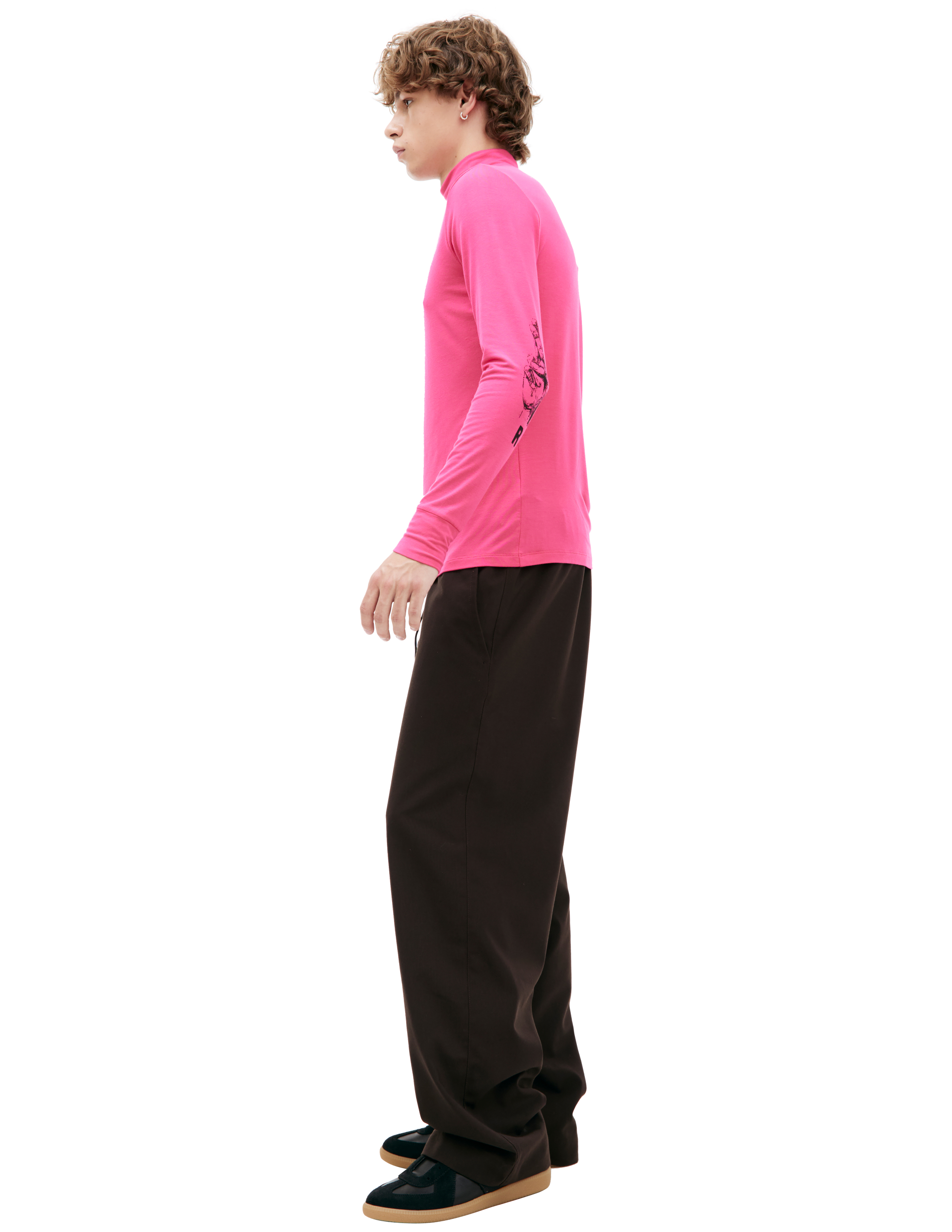 Raf Simons Pink Turtleneck With Logo In Pink