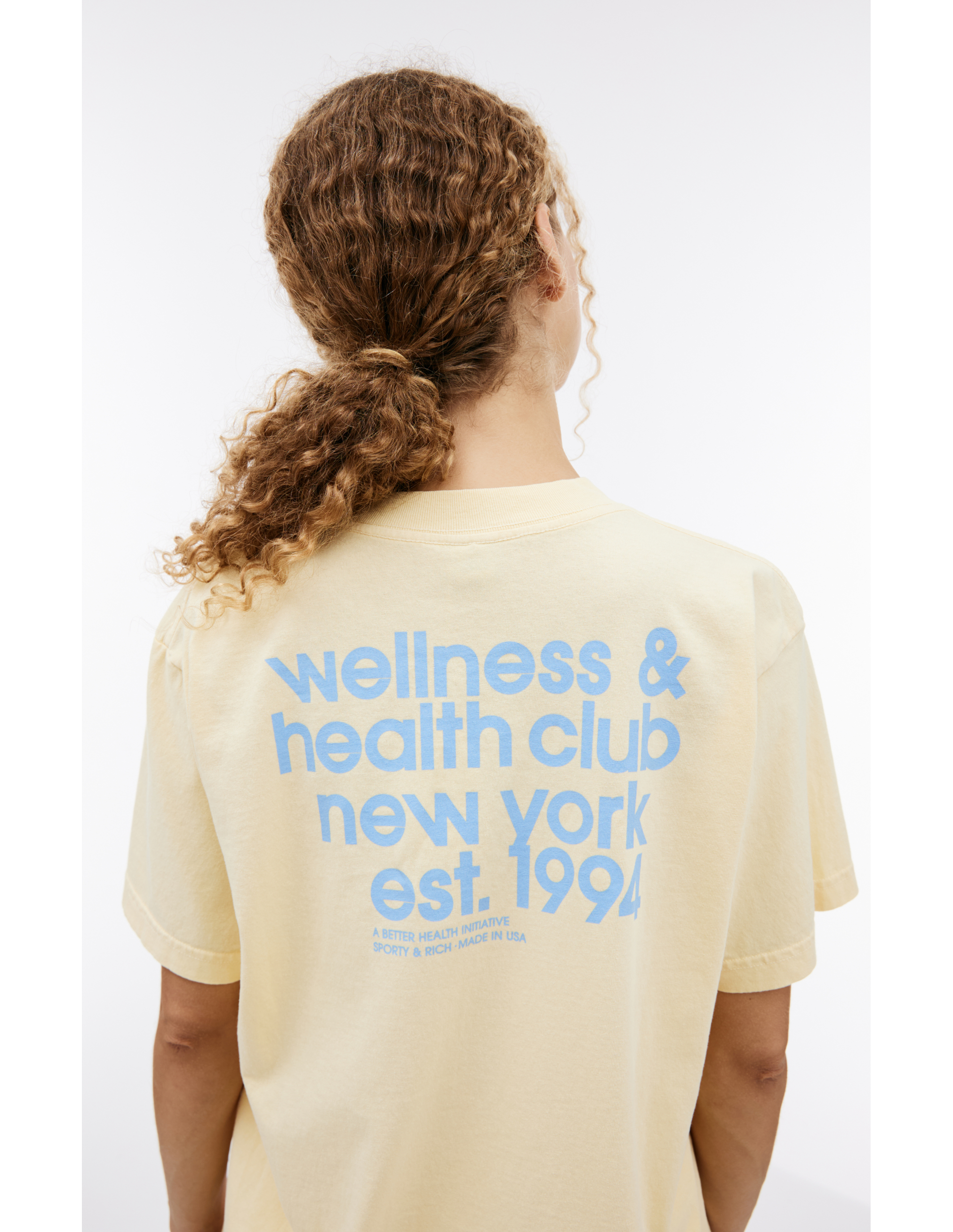 Shop Sporty And Rich 'health Club' Printed T-shirt In Yellow