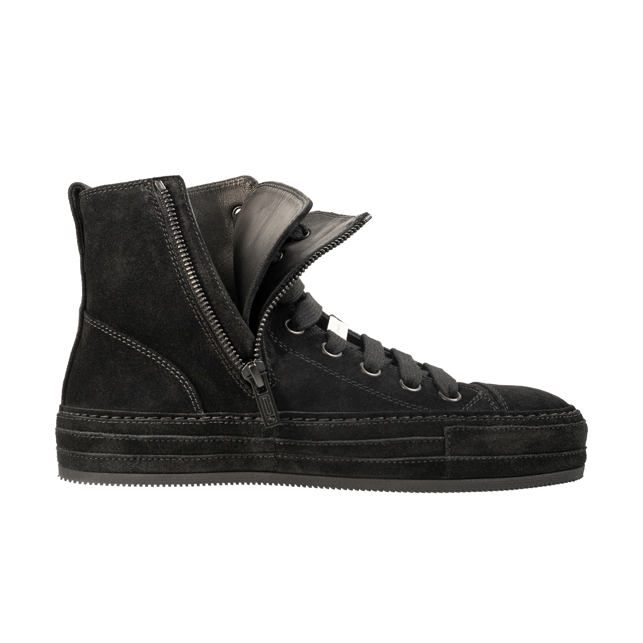 Buy Ann Demeulemeester women black raven high top sneakers for