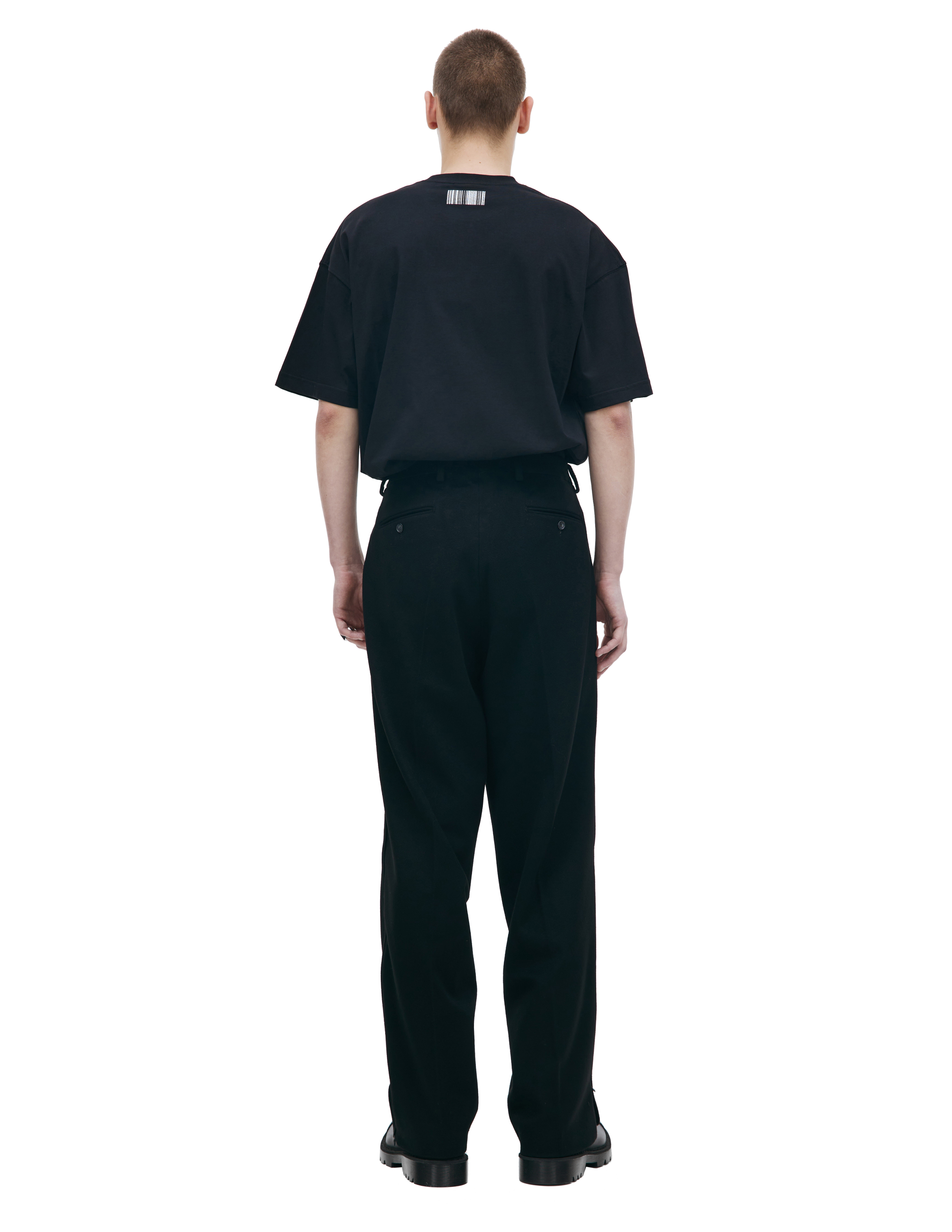 Shop Vtmnts Black Wool Trousers