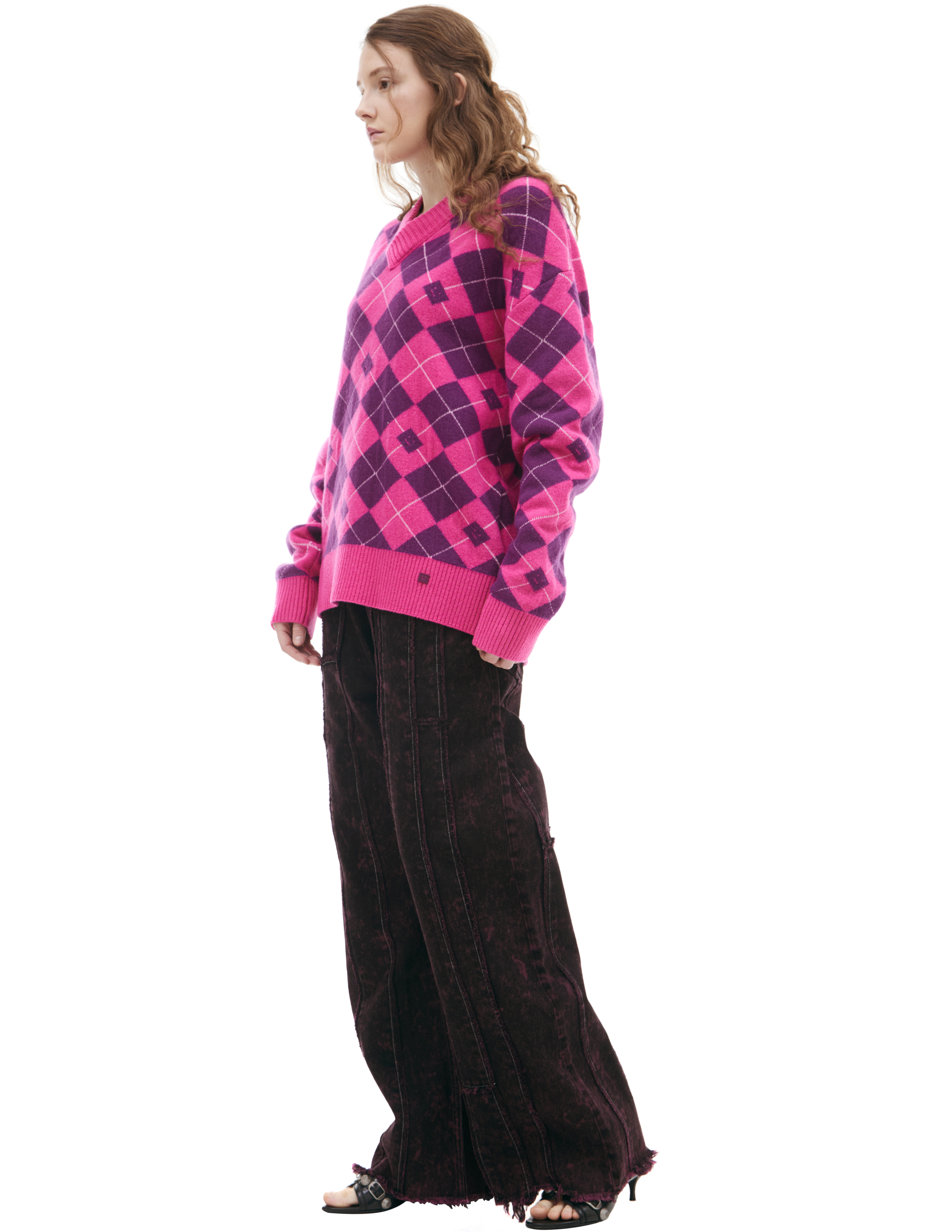 Acne Studios Monoprint Wool Sweater In Pink