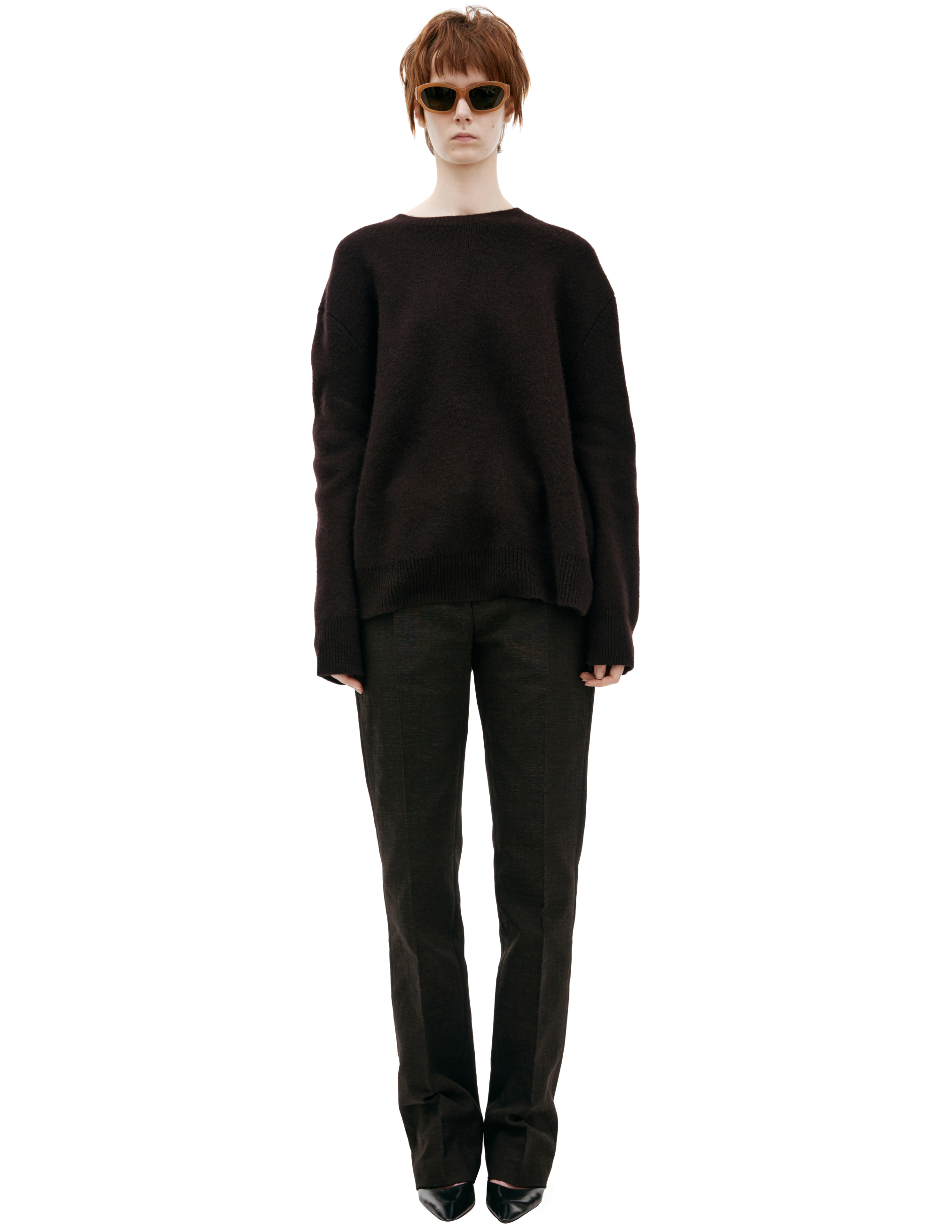 The Row Cashmere Knit Sweater In Brown