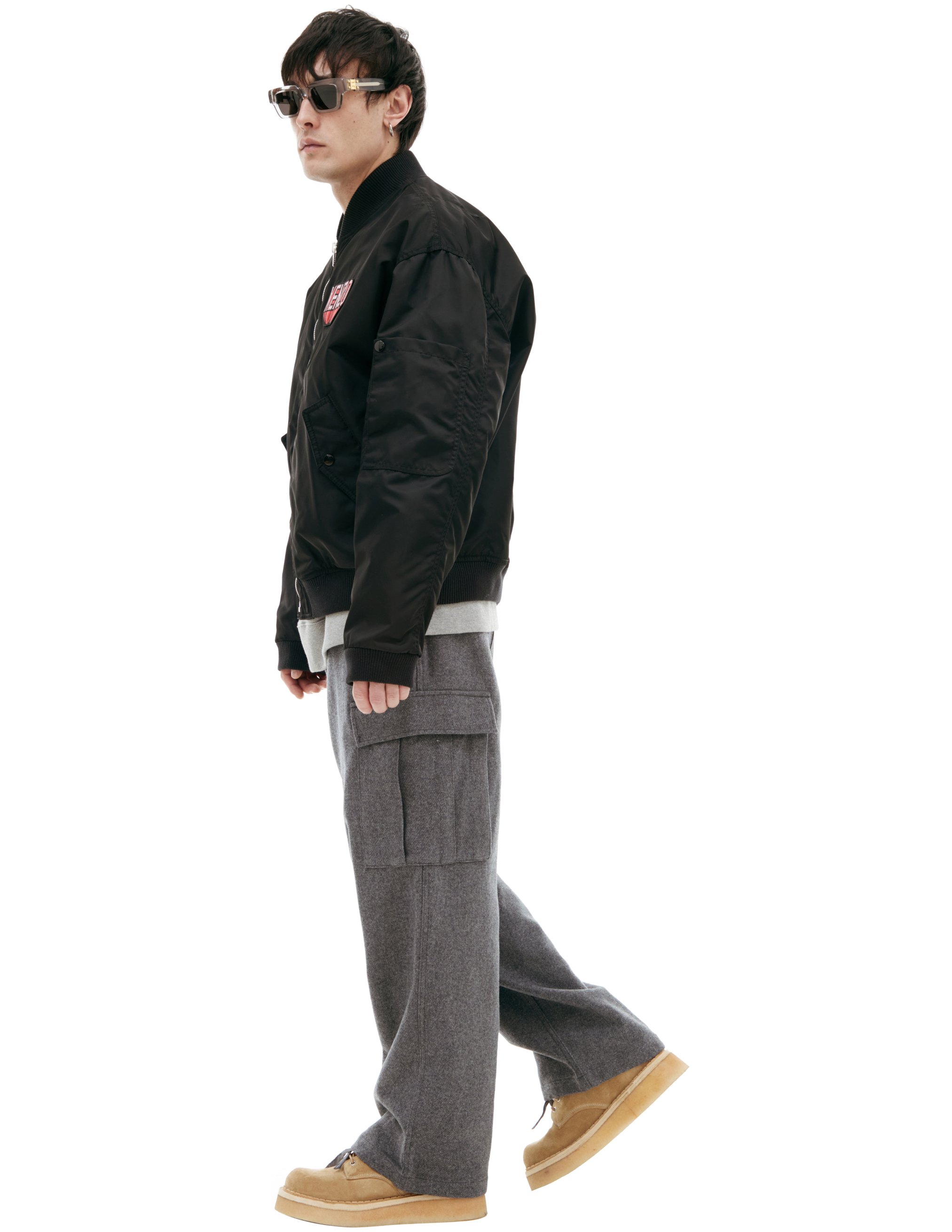 Kenzo Black Jacket With Patch In Black