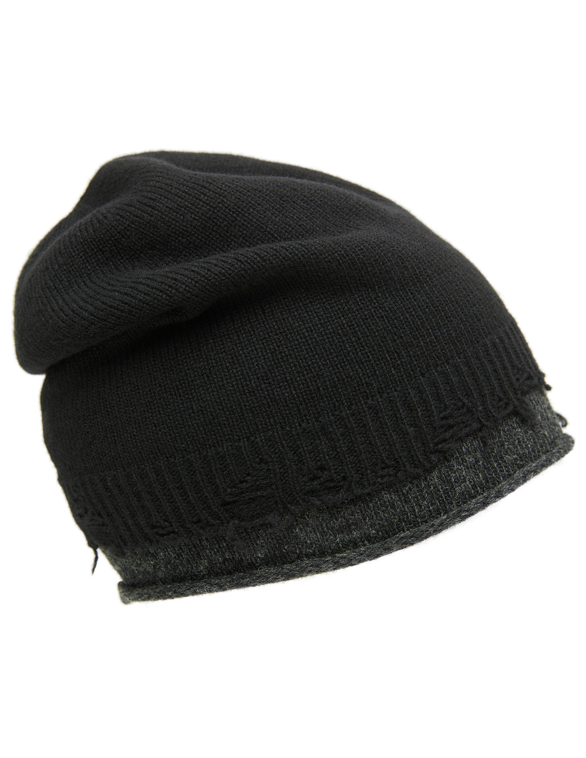 Y's Ripped Wool Beanie In Black