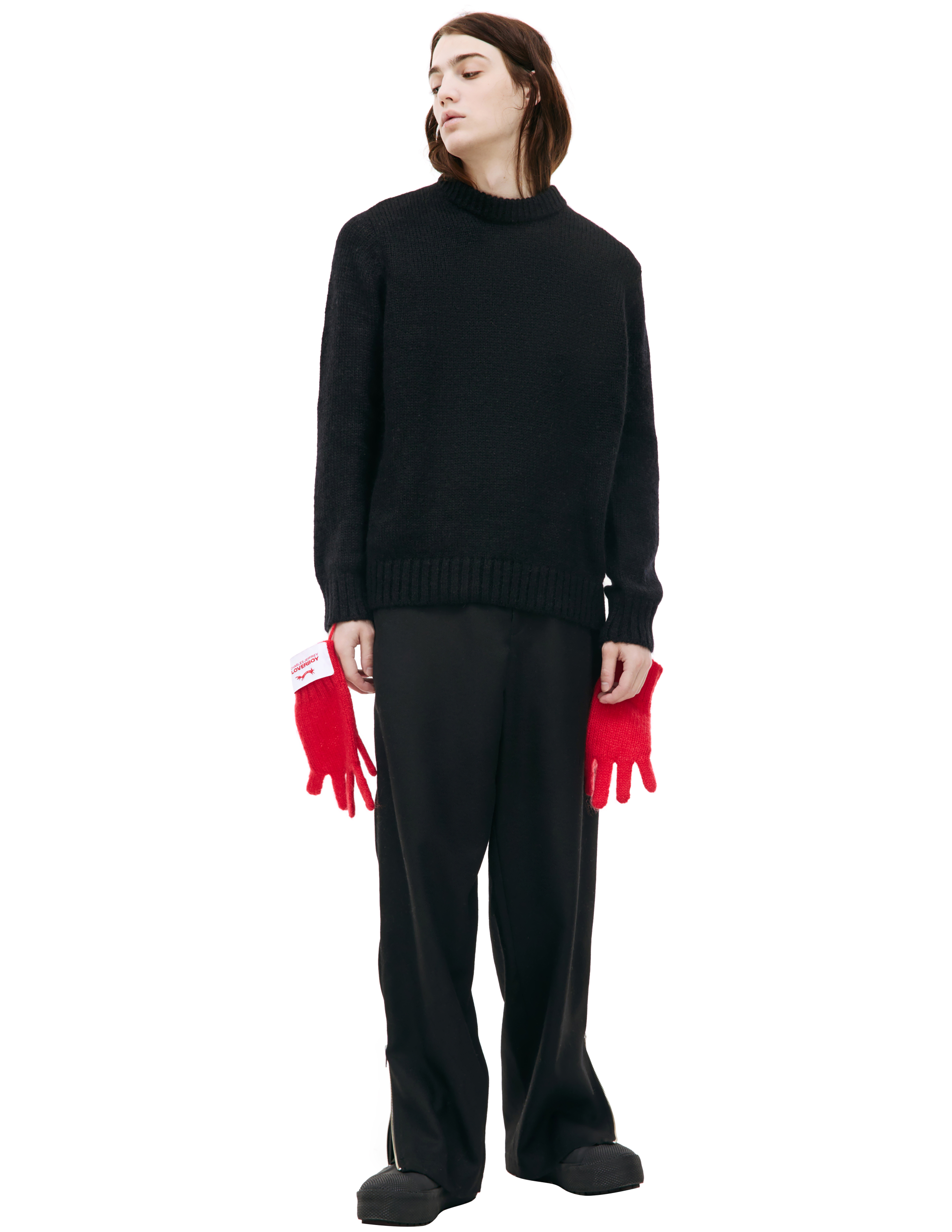 Charles Jeffrey Loverboy Sweater With Removable Gloves In Black