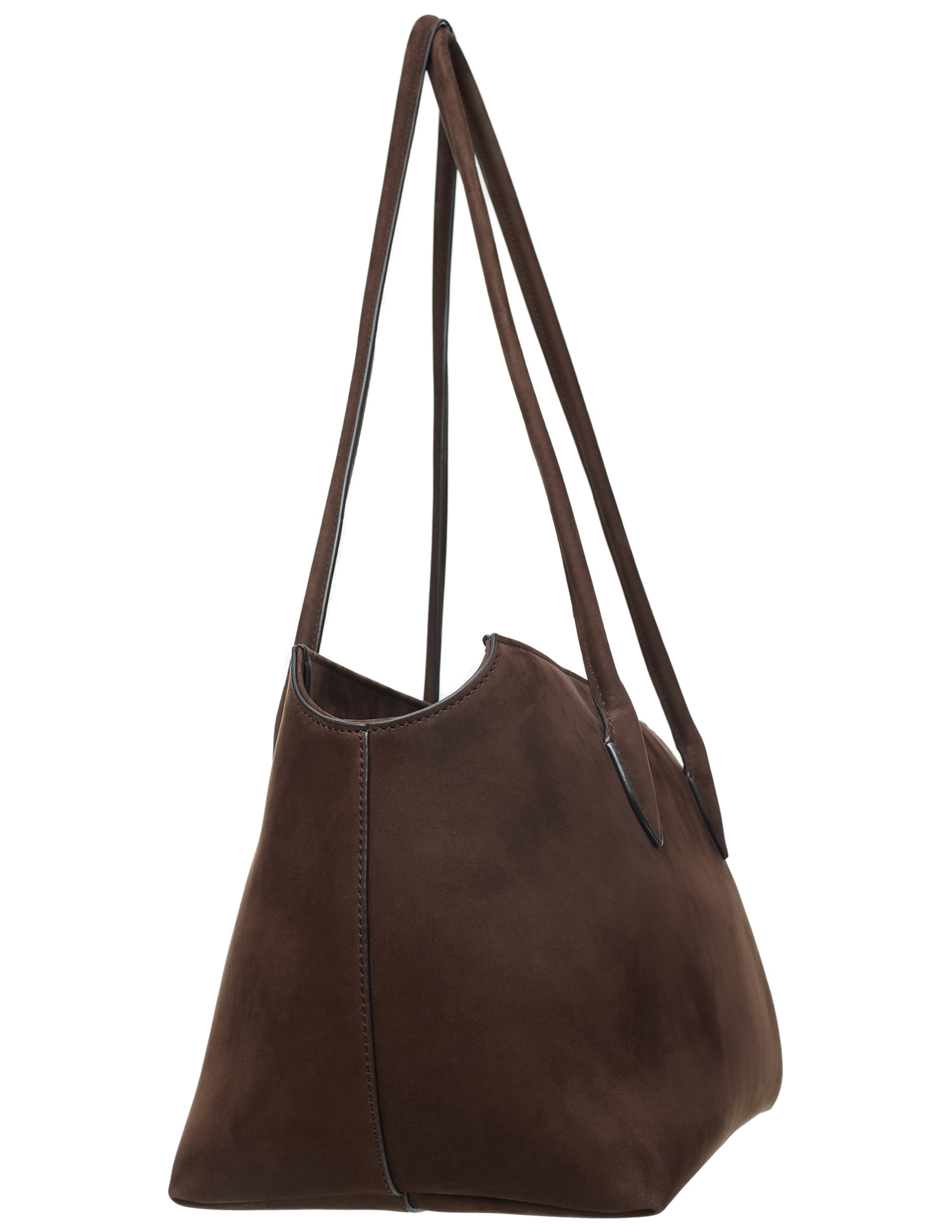 The Row Leather Bag Terrasse In Dark Brown
