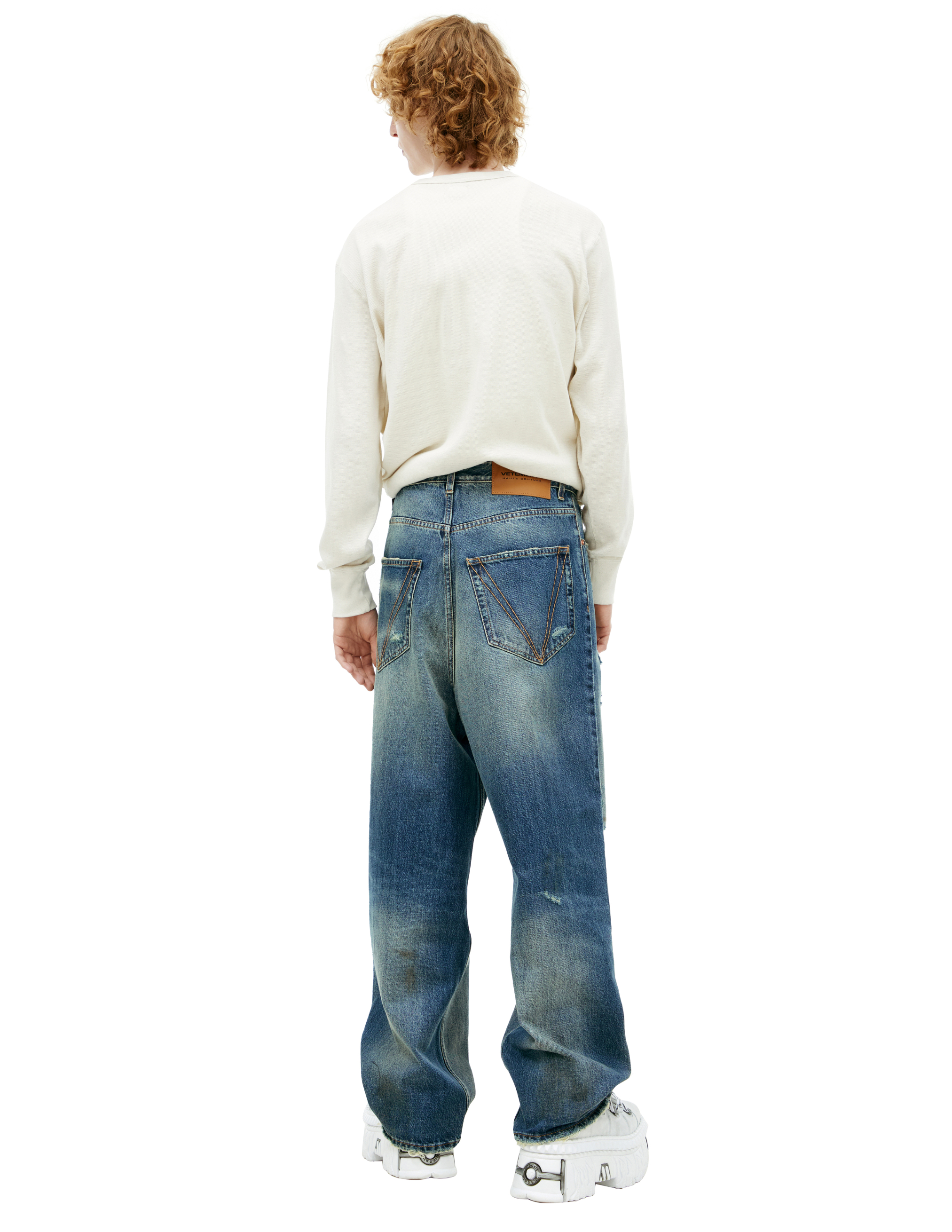 Vetements Blue Ripped Effect Jeans